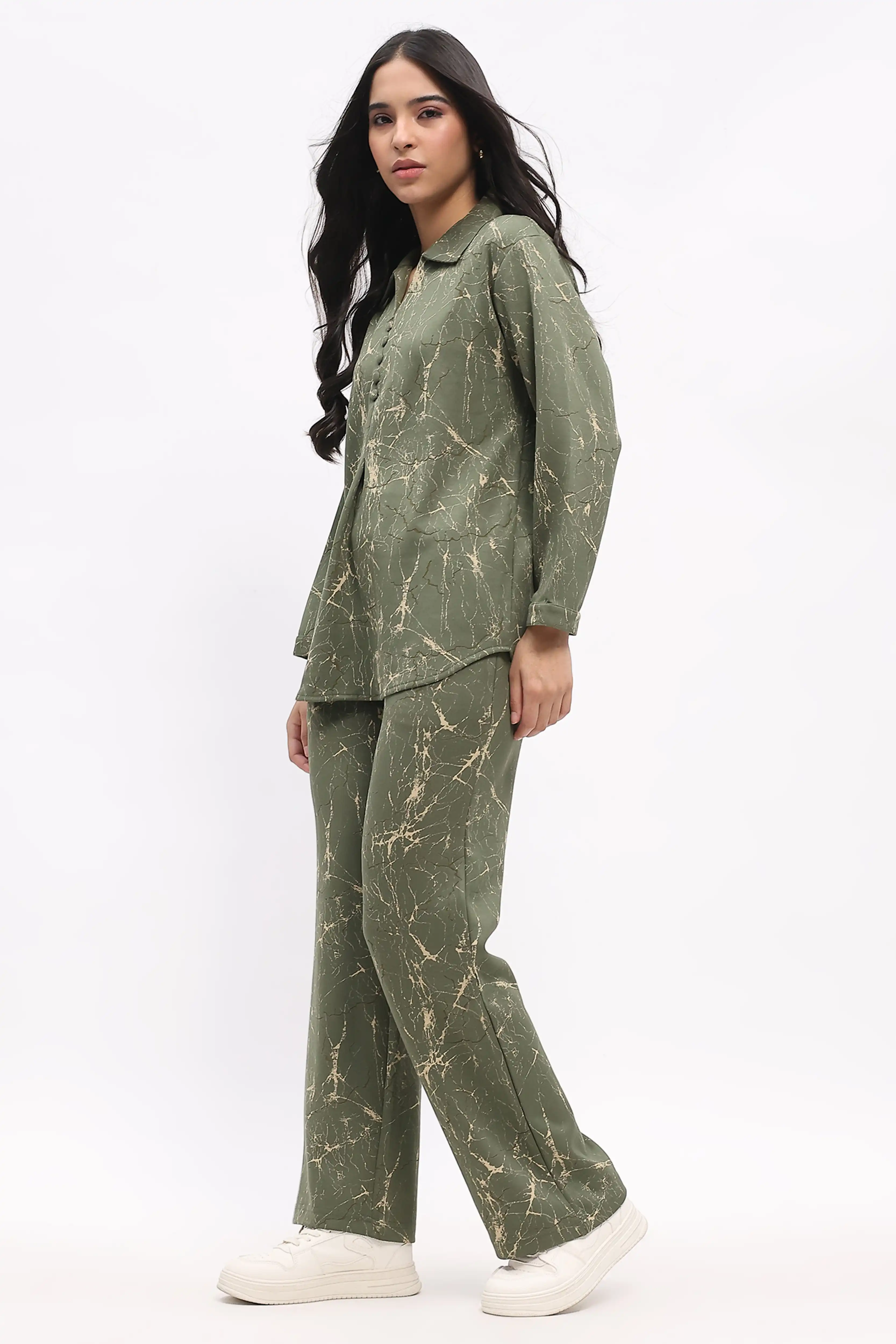 Abstract Print Pre-Winter Lounge Co-ord Set - Image 4