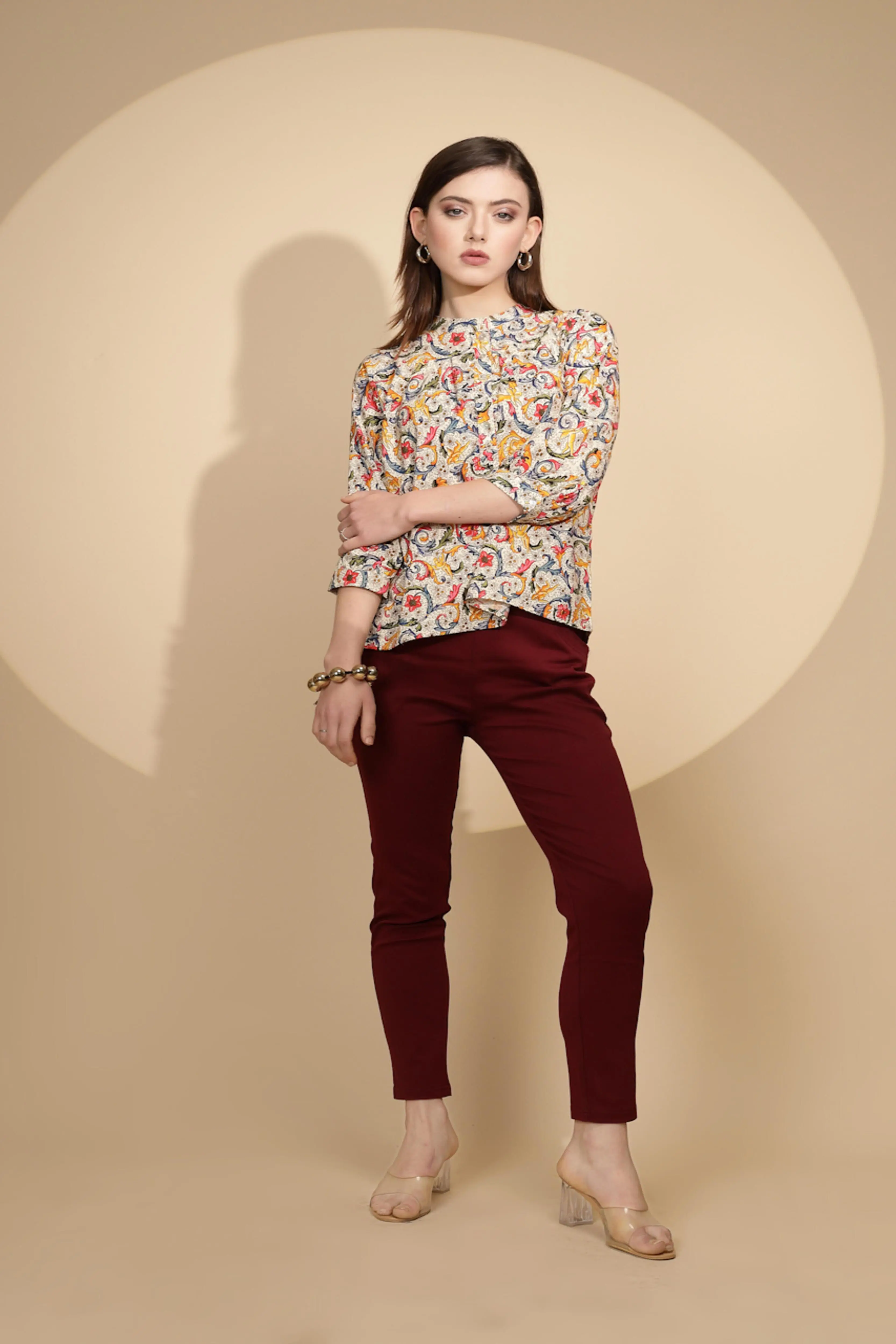 Multi Floral Print Cotton Top - Image 7