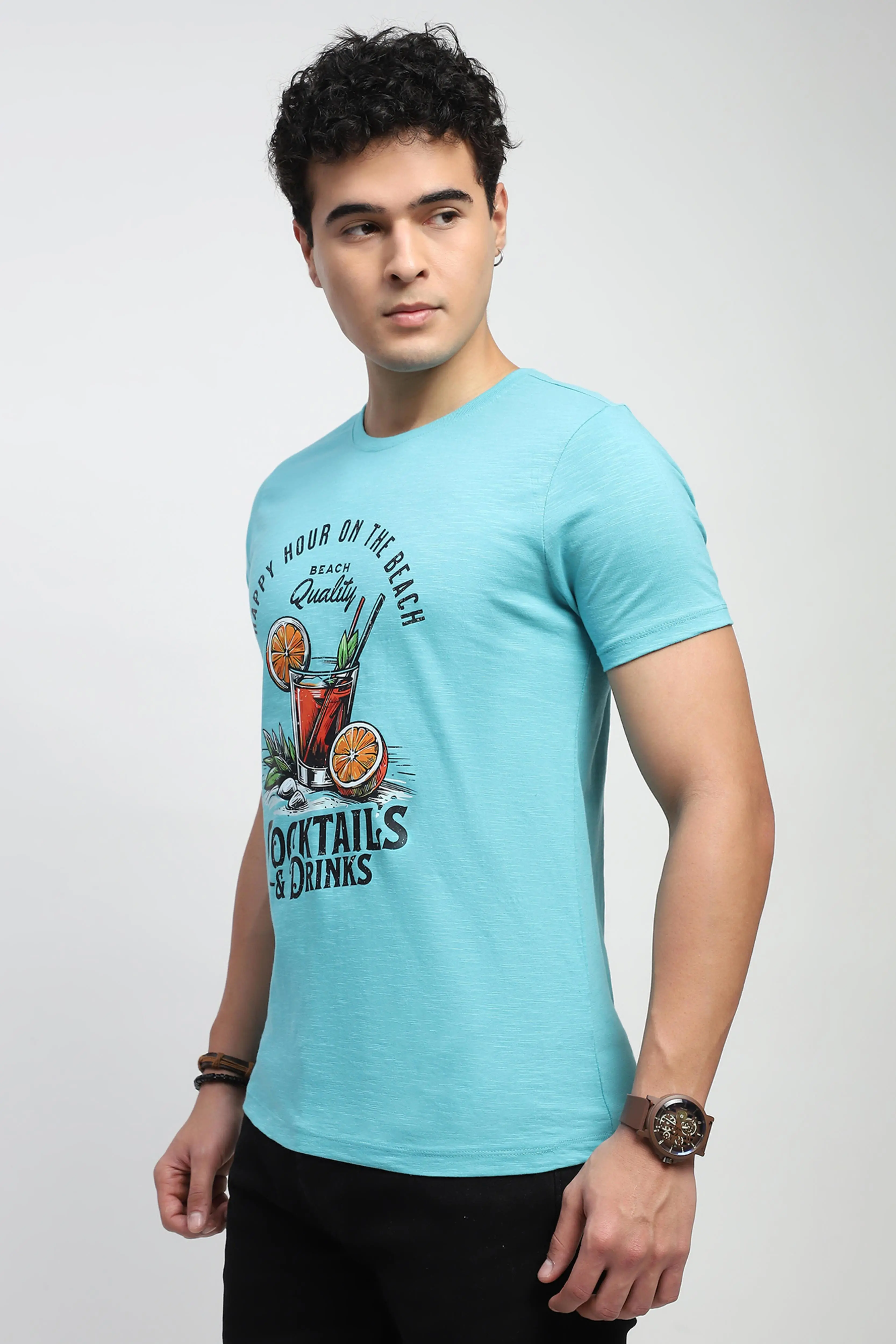 Blue Graphic Cotton T-Shirt - Image 2