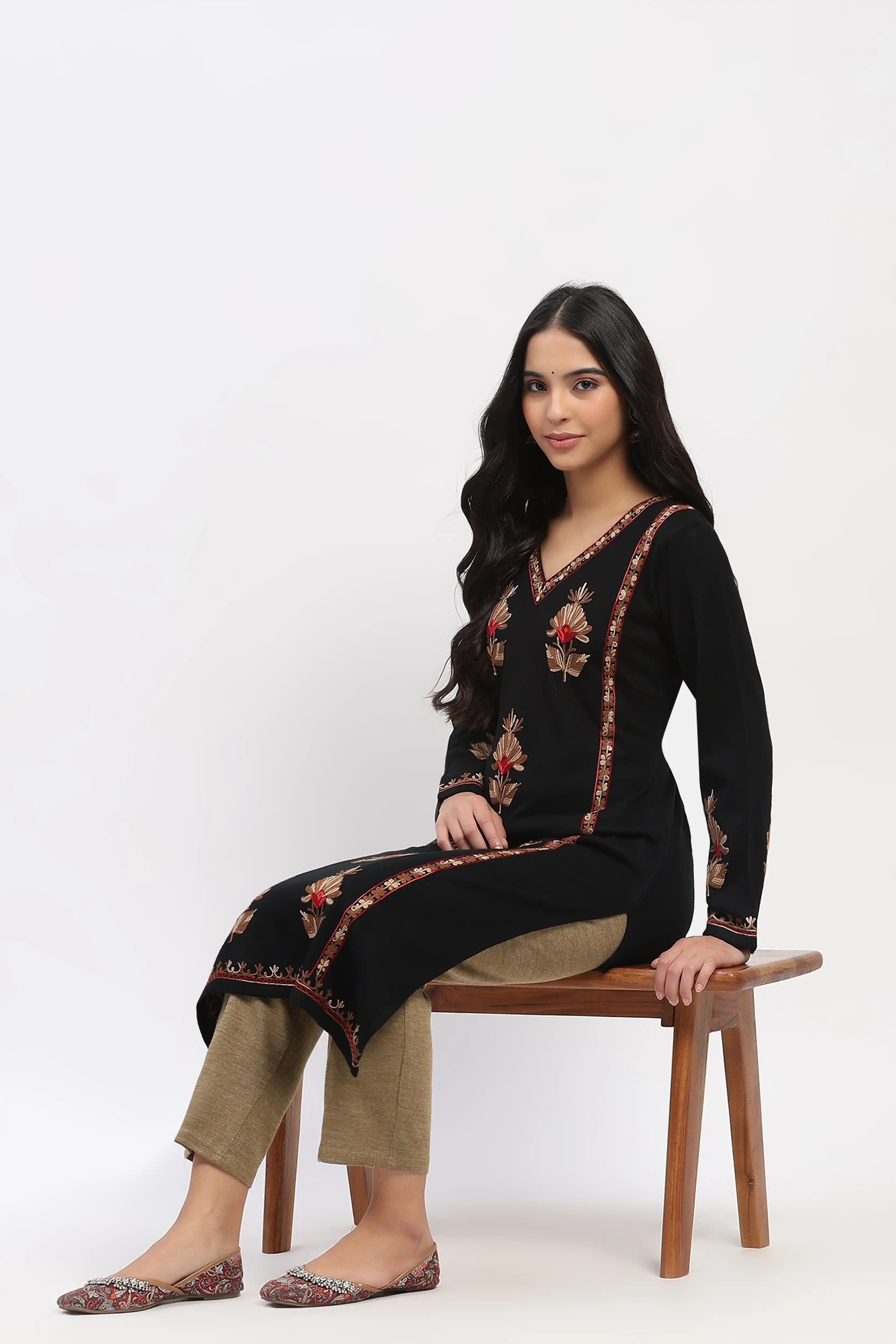 Beige Acrylic Winter Pants - Image 6