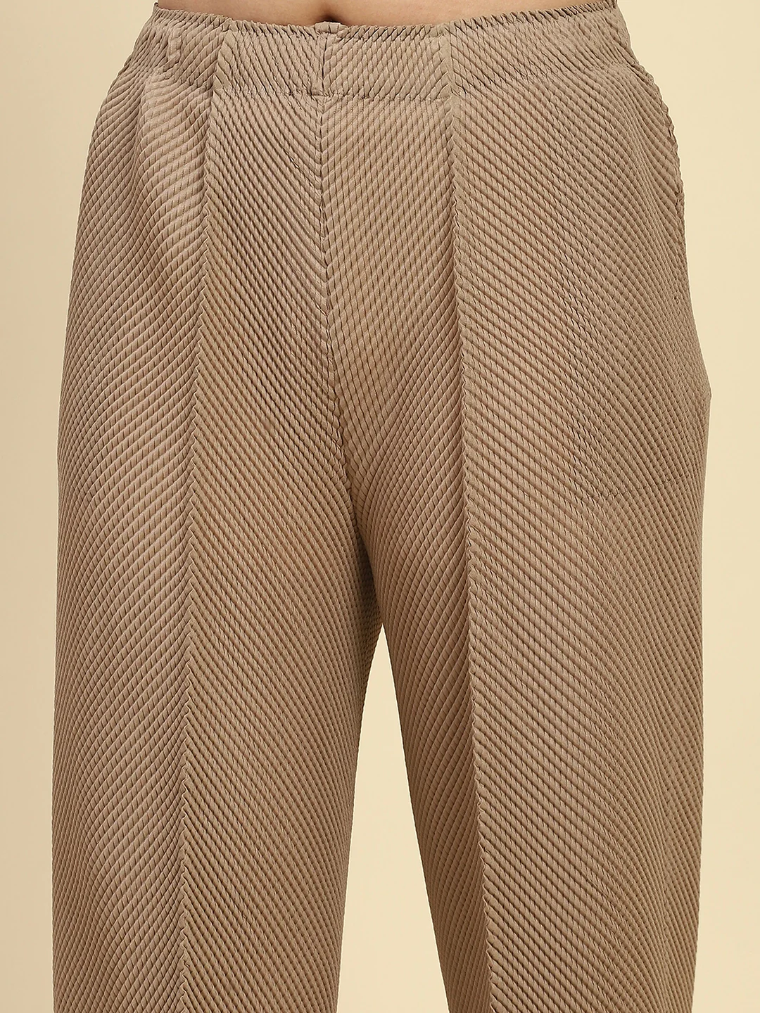 Beige Pleated Loose Lower - Image 7