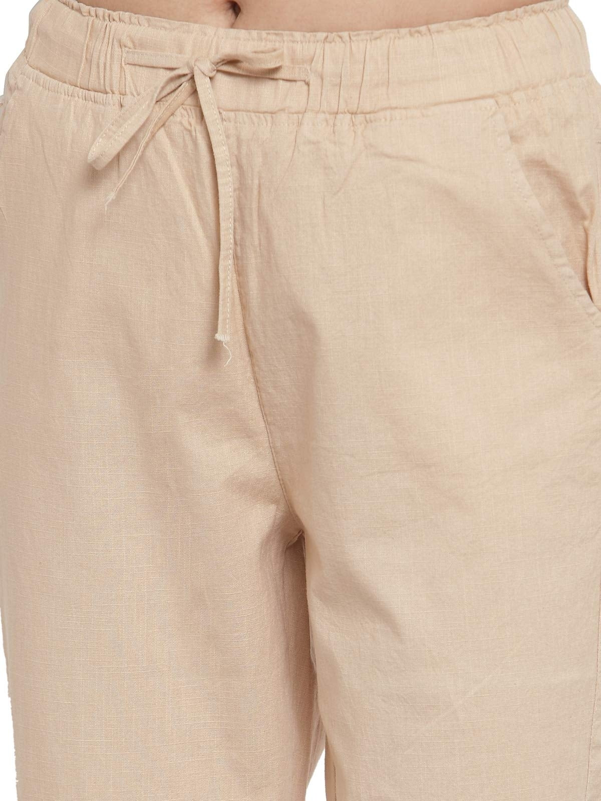 Beige Ankle Length Cotton Lower - Image 4