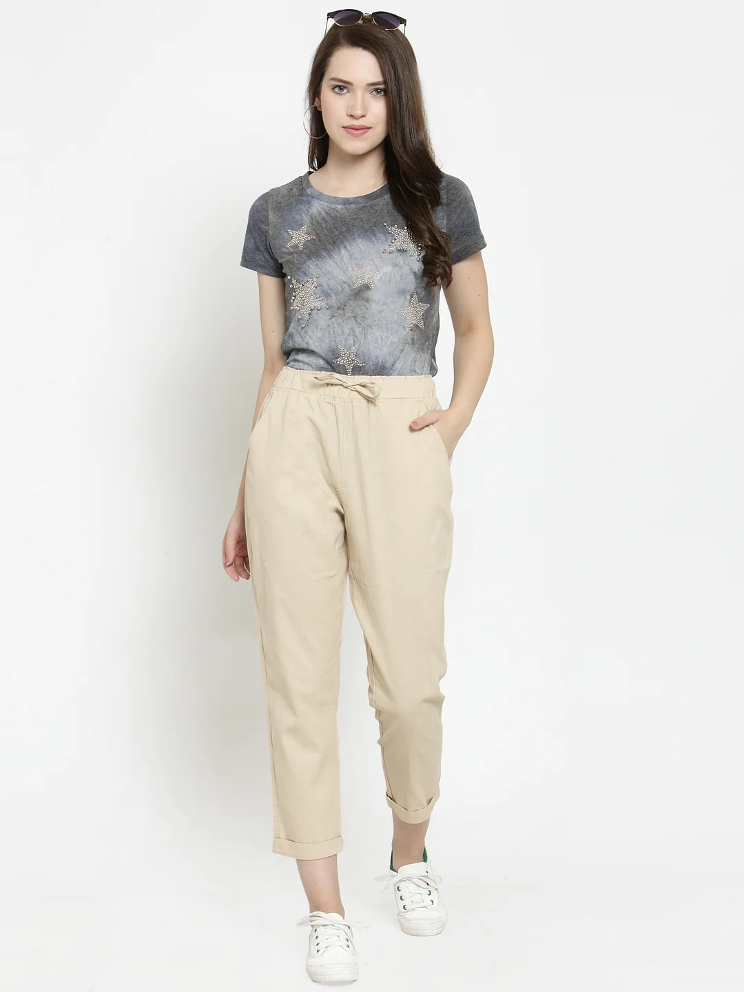 Beige Ankle Length Cotton Lower - Image 7
