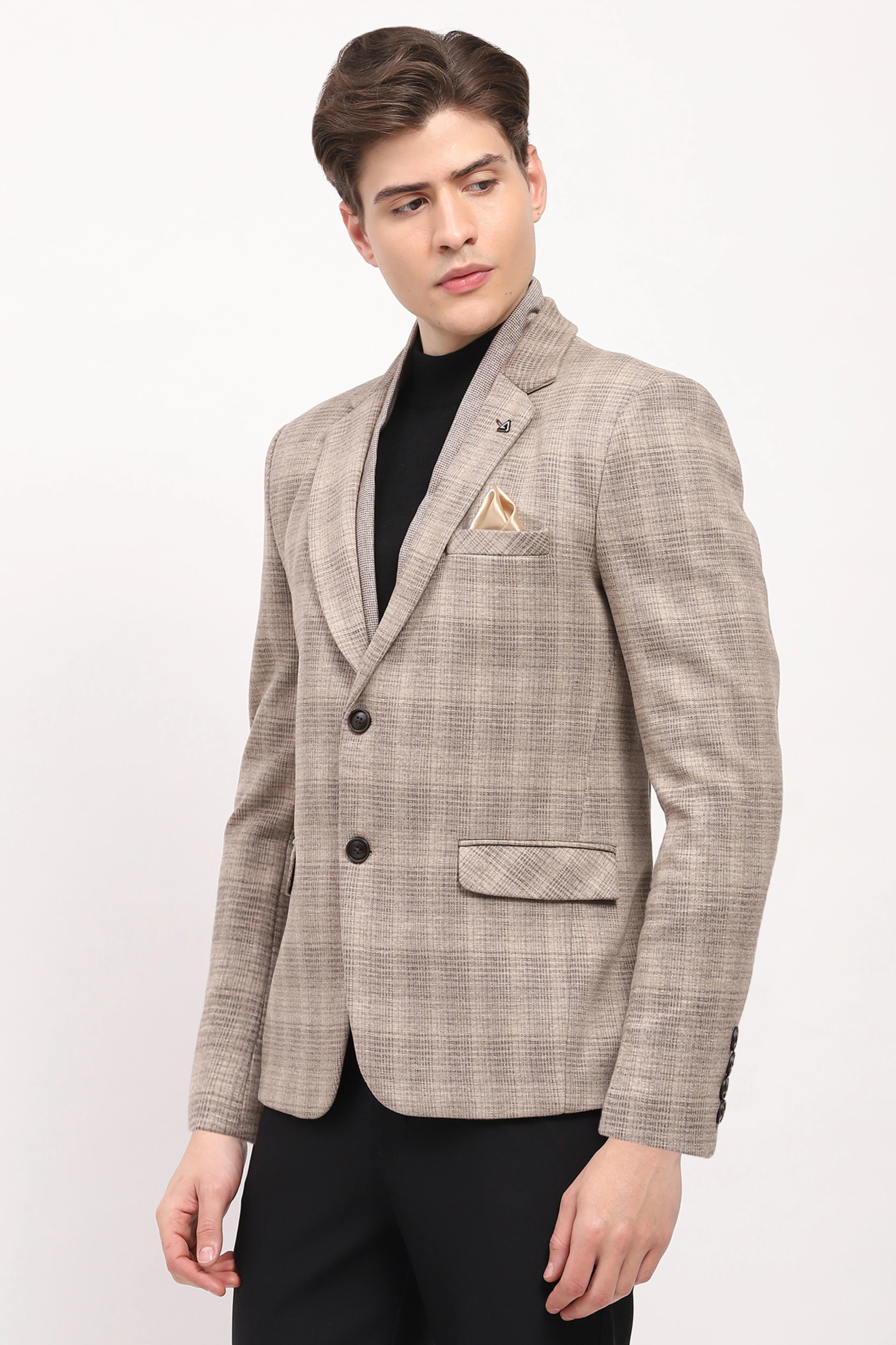Beige Check Coat - Image 2