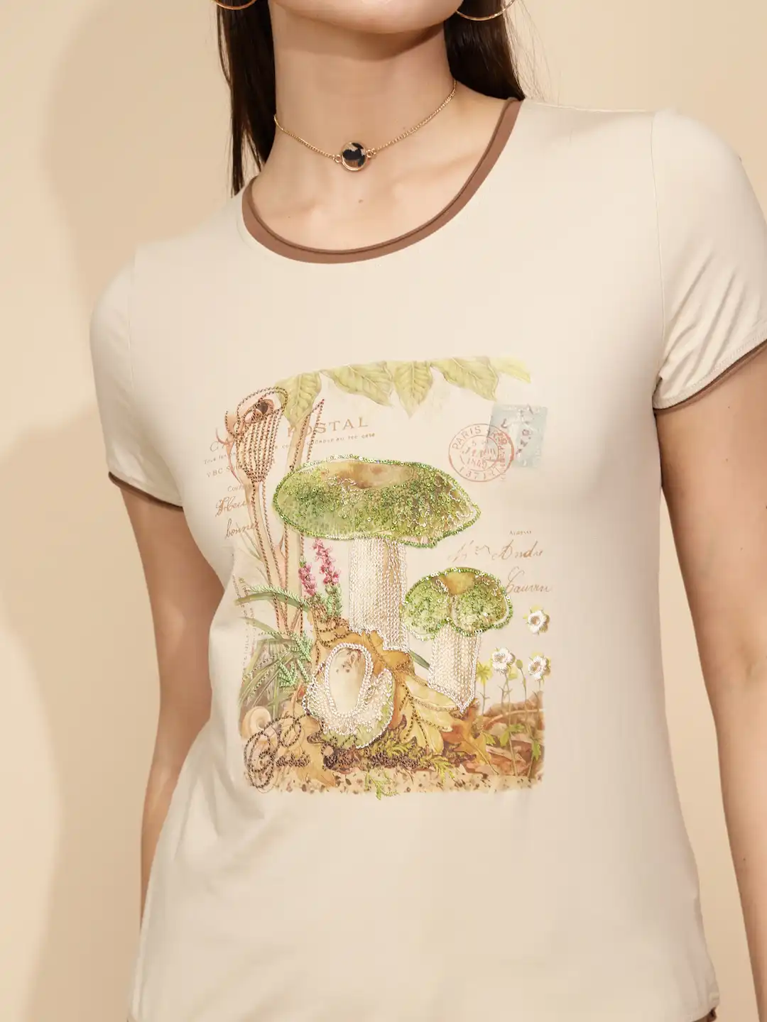Beige Cotton Regular Fit Top - Image 11