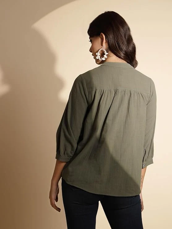 Beige Floral Cotton Top - Image 45