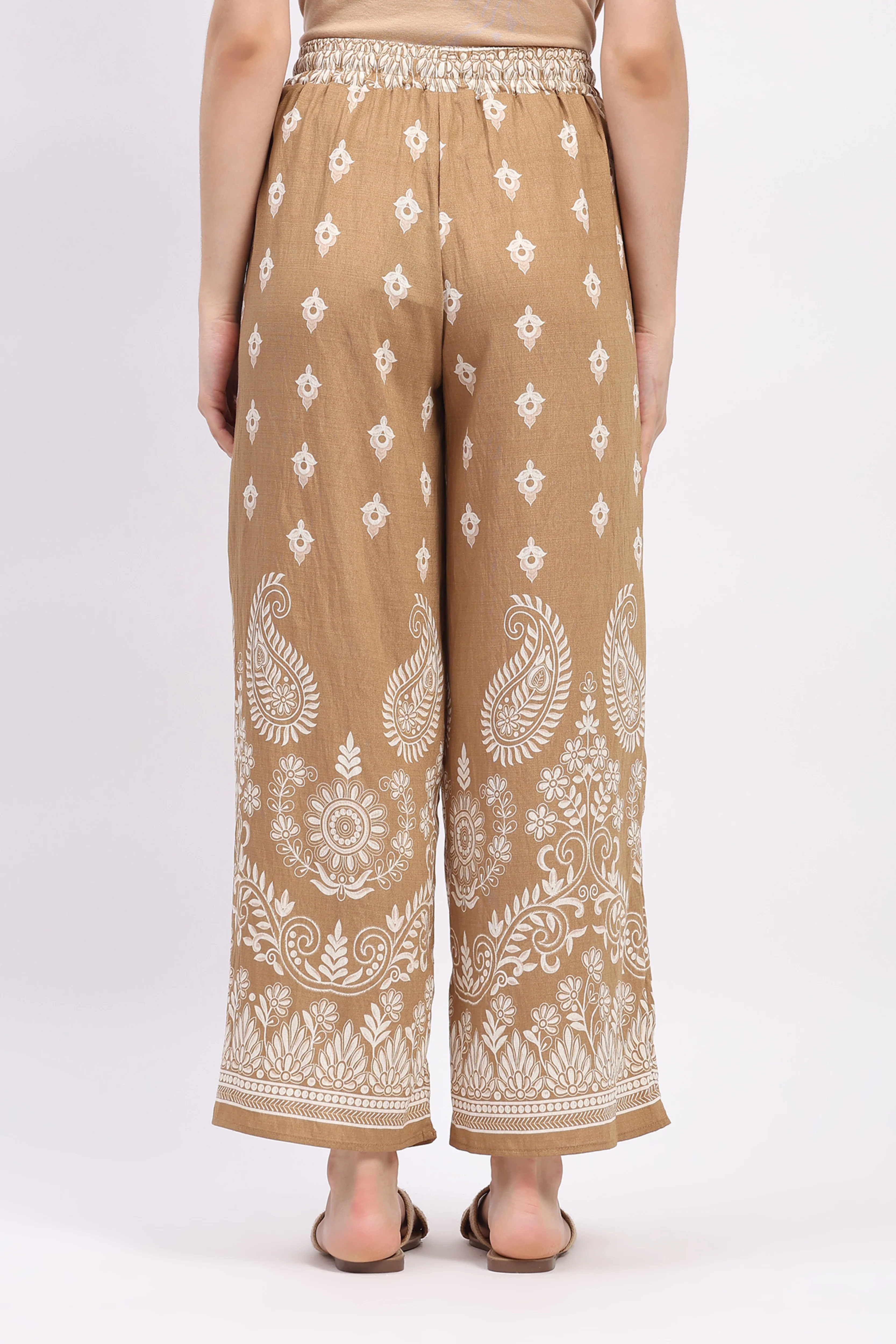 Beige Paisley Floral Rayon Lower - Image 4