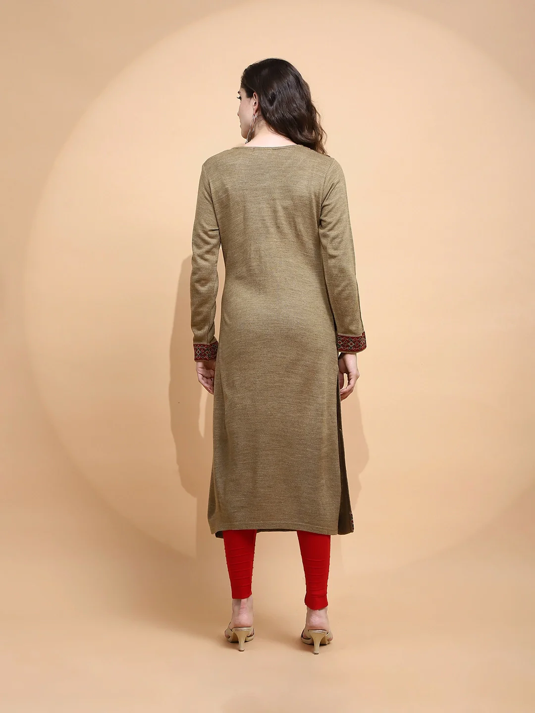 Beige cotton Regular Fit Kurta - Image 13