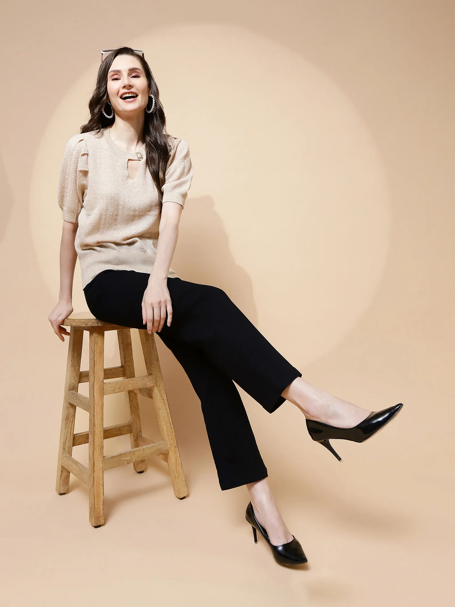 Beige Textured Loose Top - Image 8