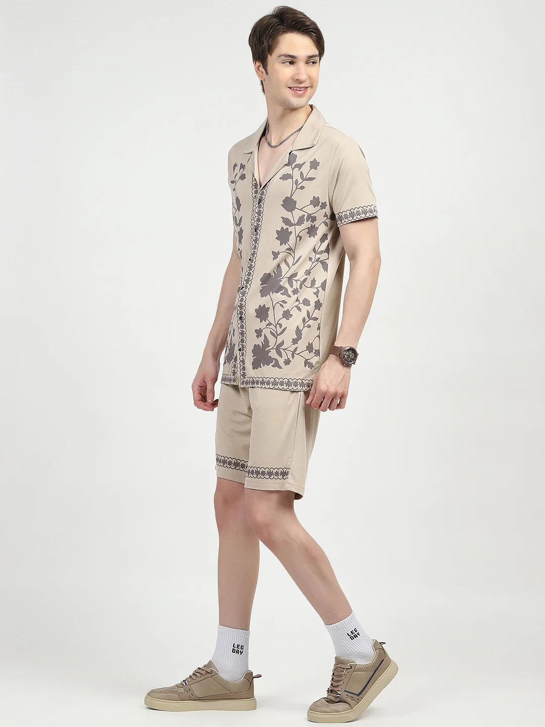Beige Printed Viscose Set - Image 12