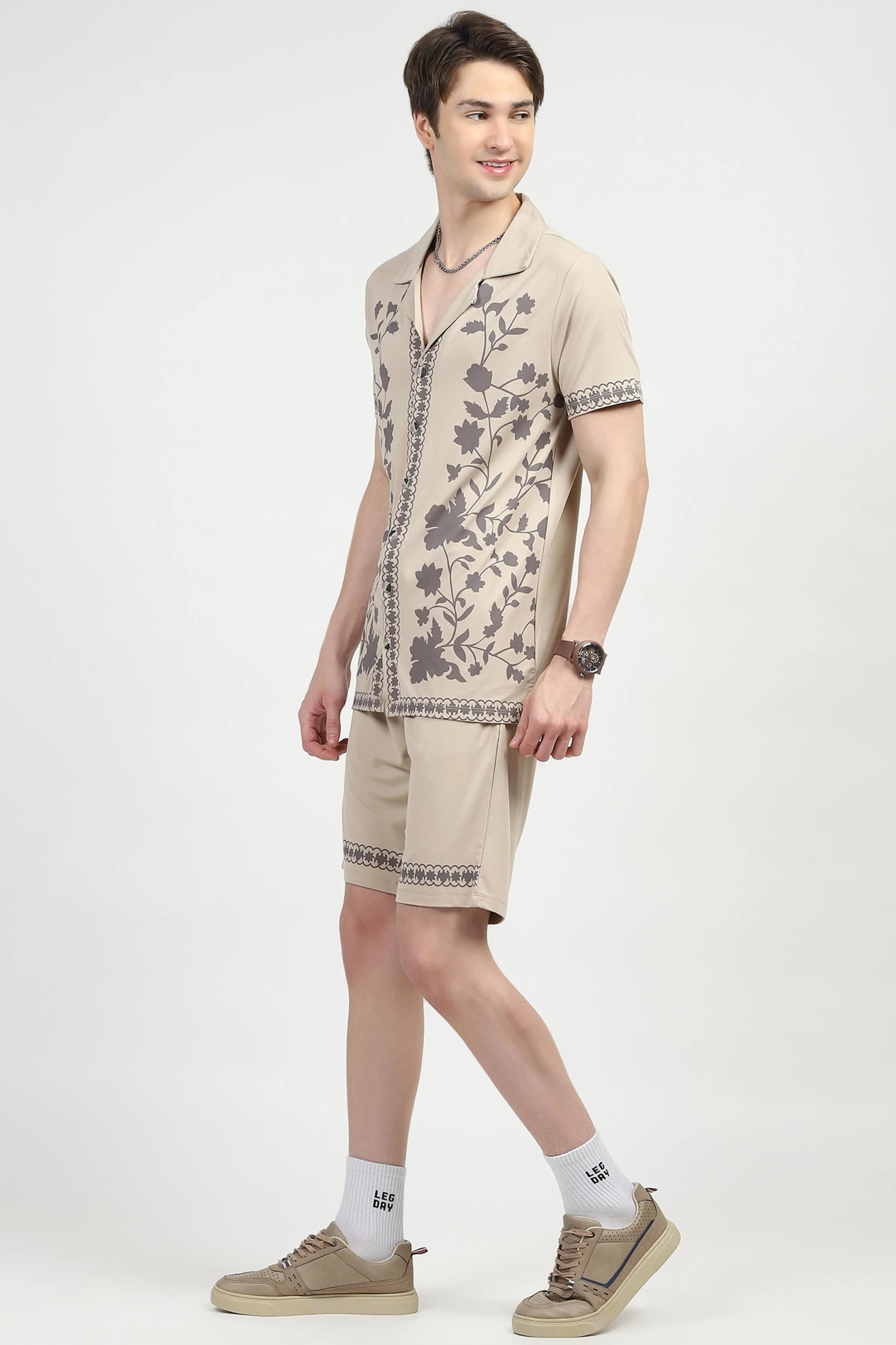 Beige Printed Viscose Set - Image 2