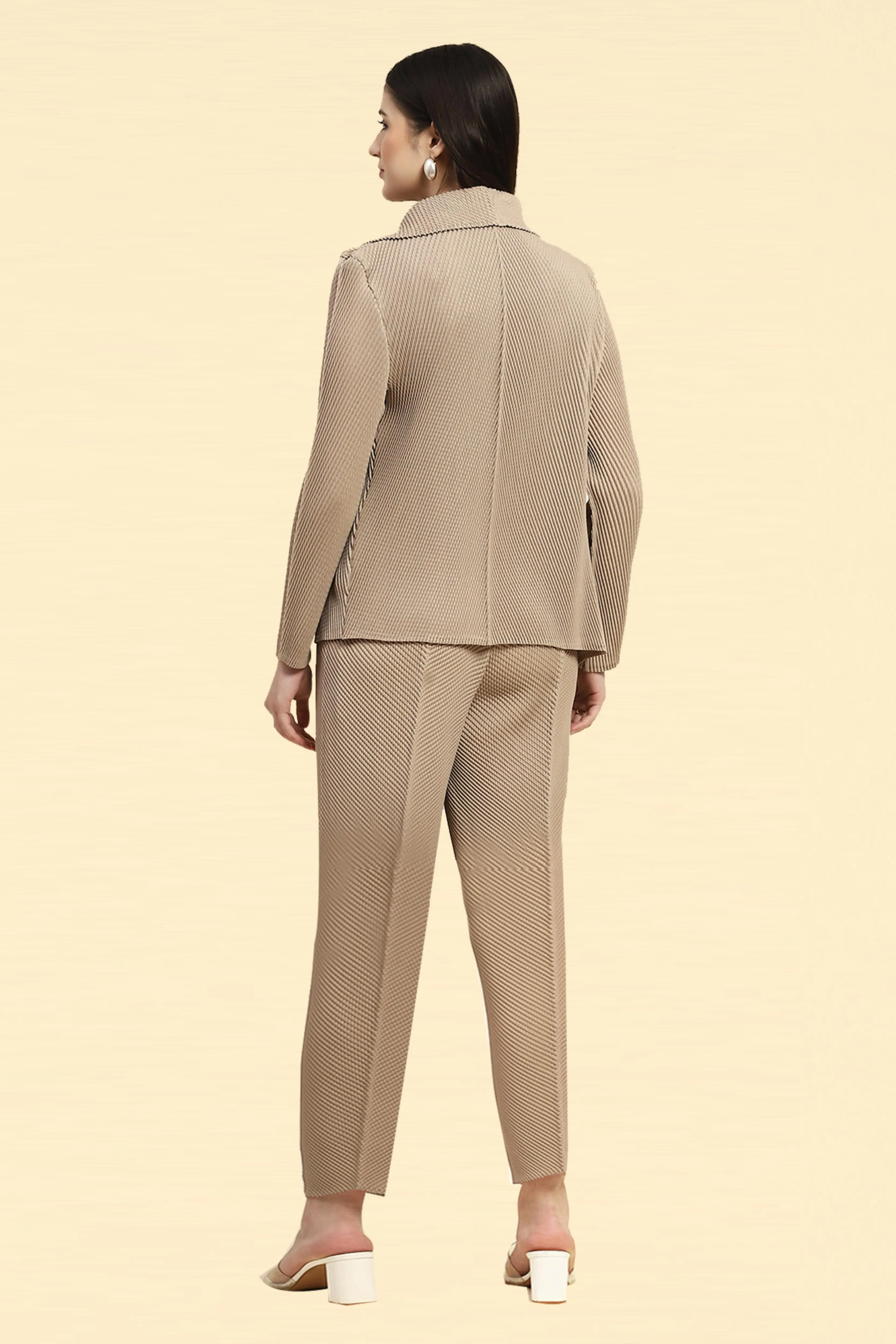 Beige Solid Co-ord Set - Image 4