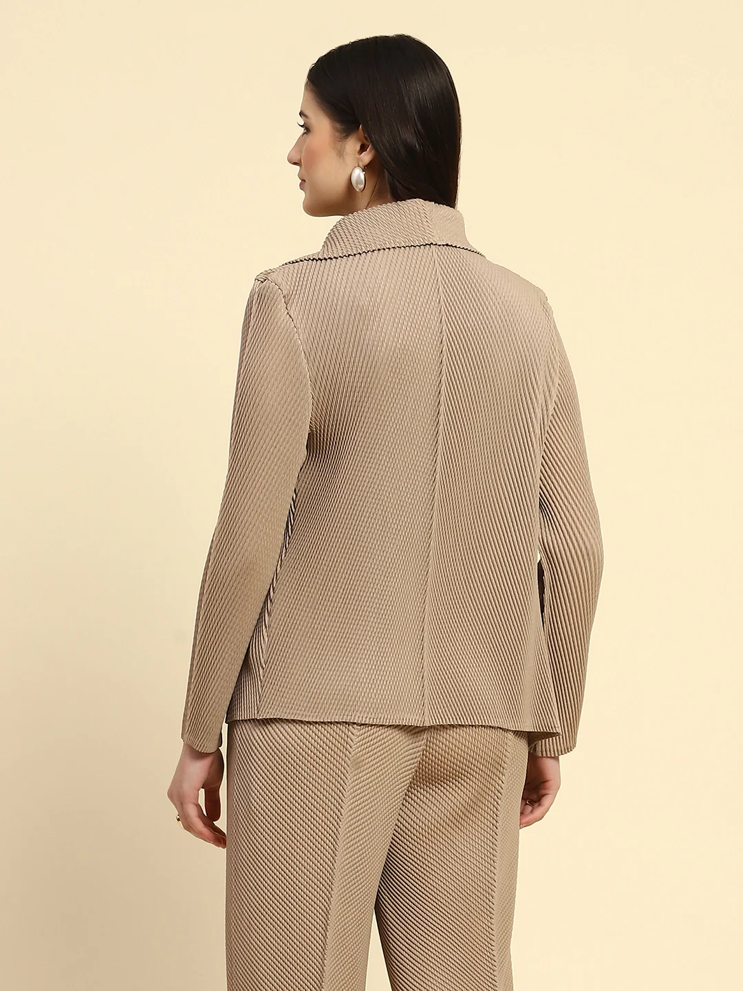 Beige Solid Co-ord Set - Image 6