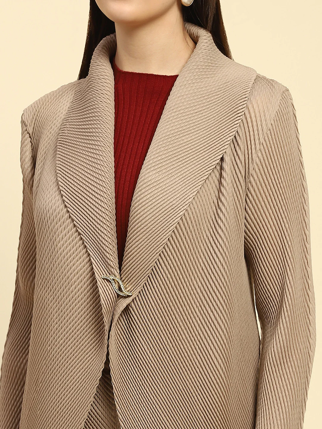 Beige Solid Co-ord Set - Image 8