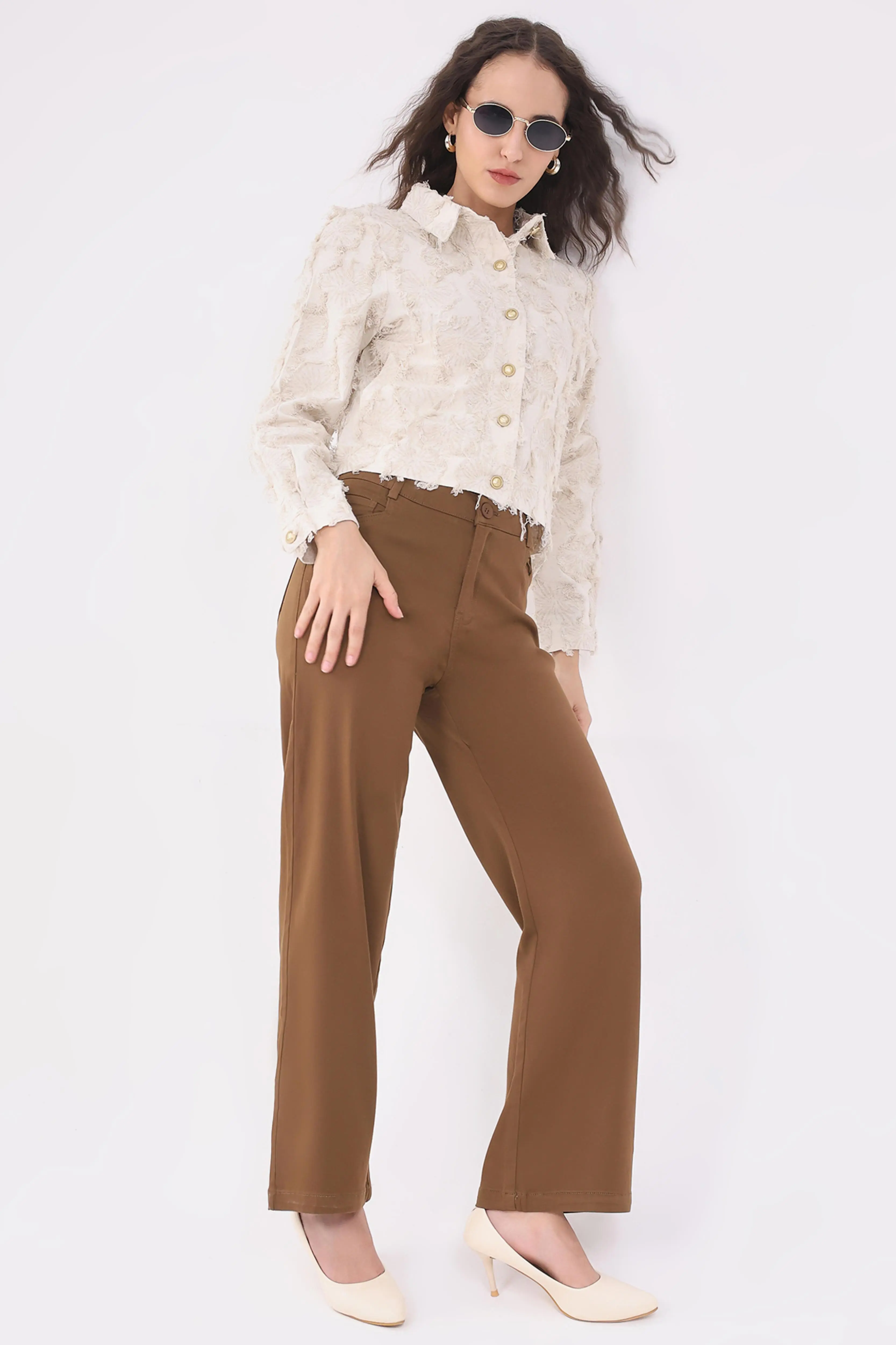 Beige Textured Cotton Shacket - Image 7