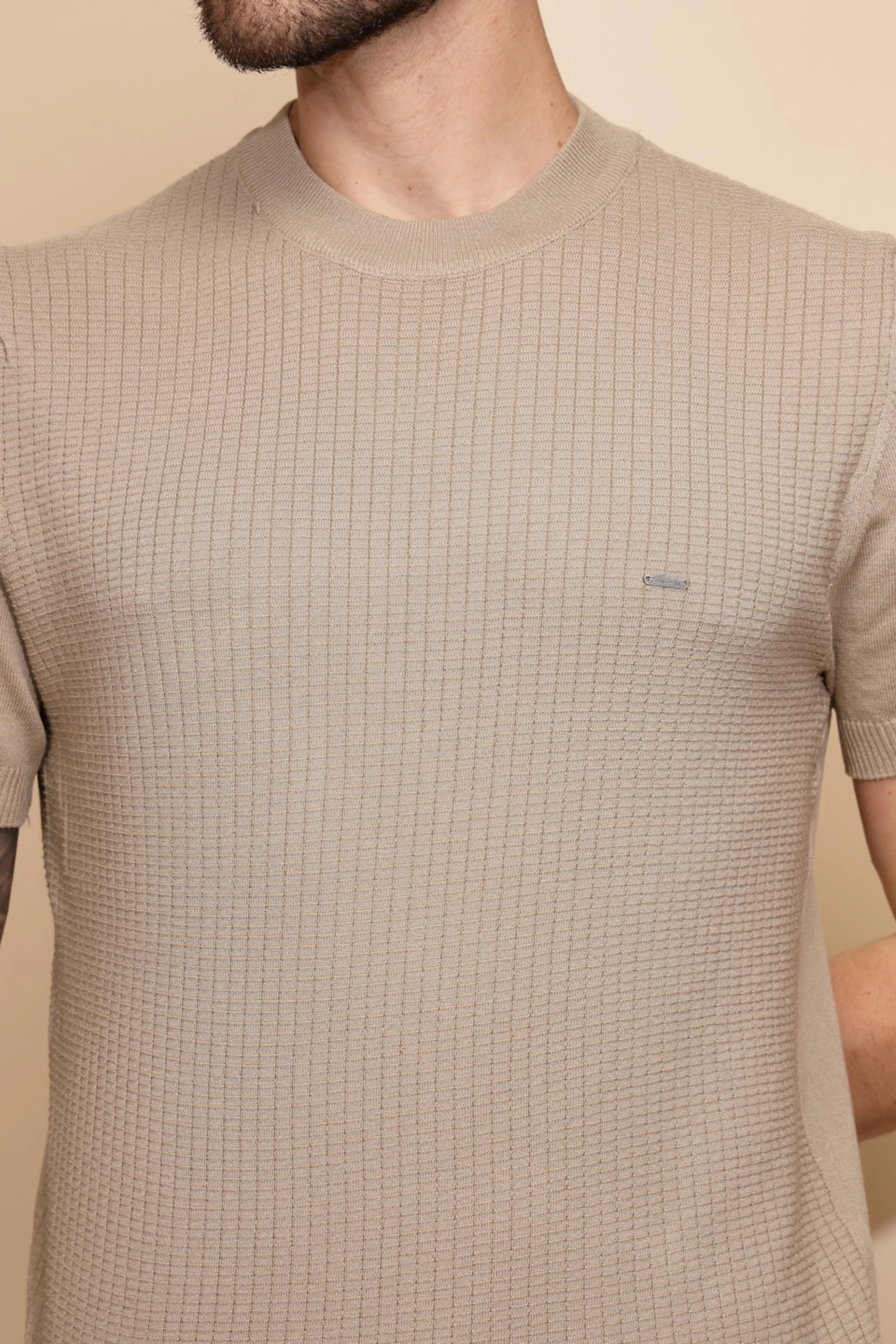 Beige Viscose Blend T-Shirt - Image 5