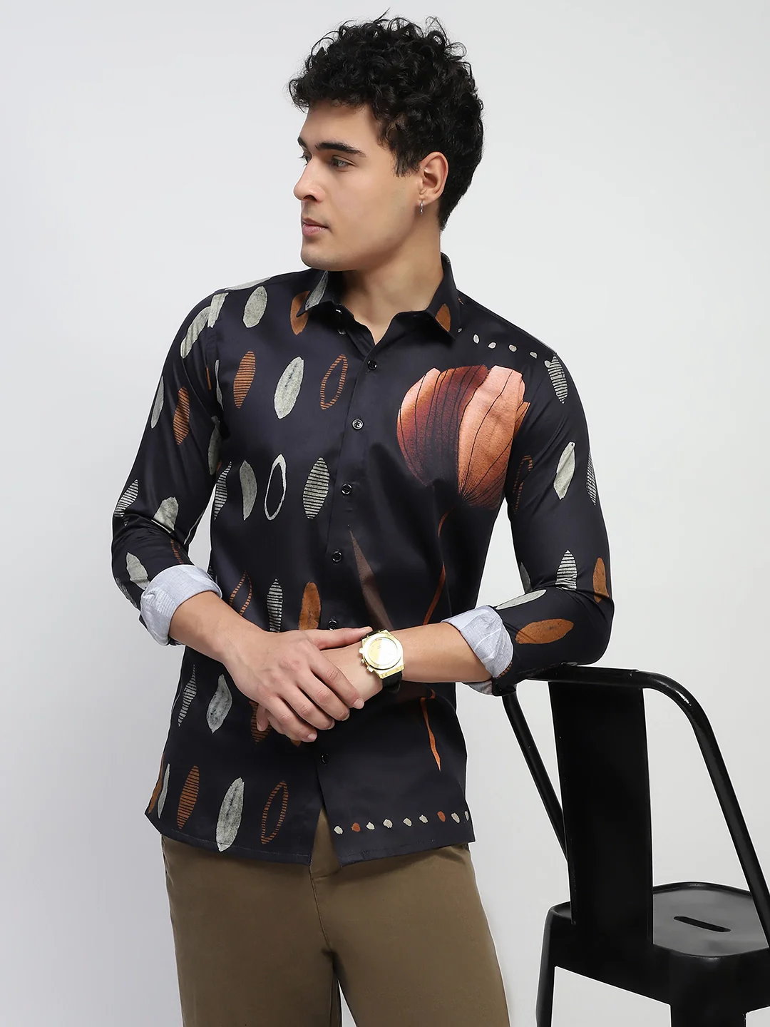 Abstract Print Cotton Shirt - Image 16