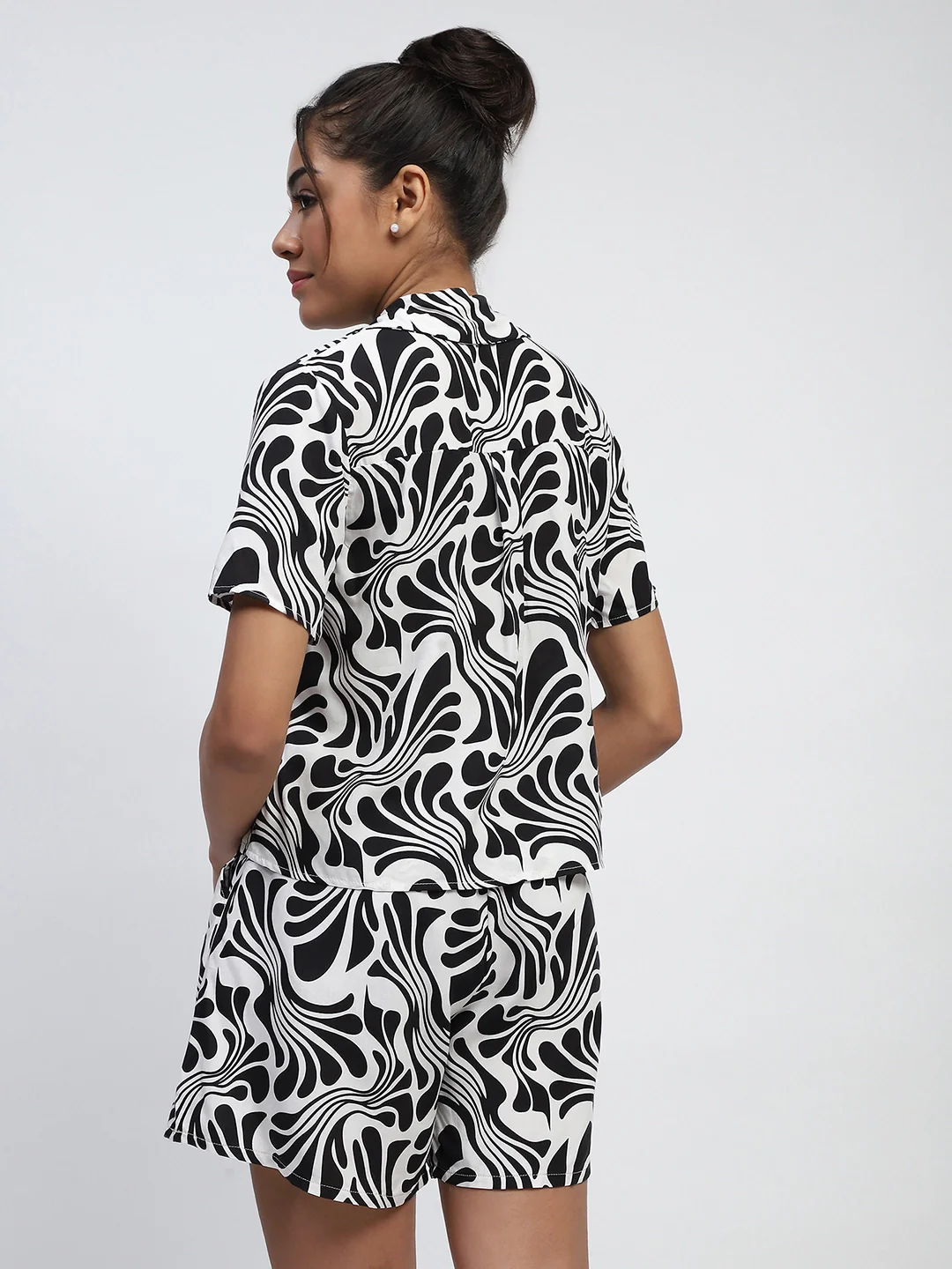 Rayon Abstract Print Loose Fit Shirt - Image 12