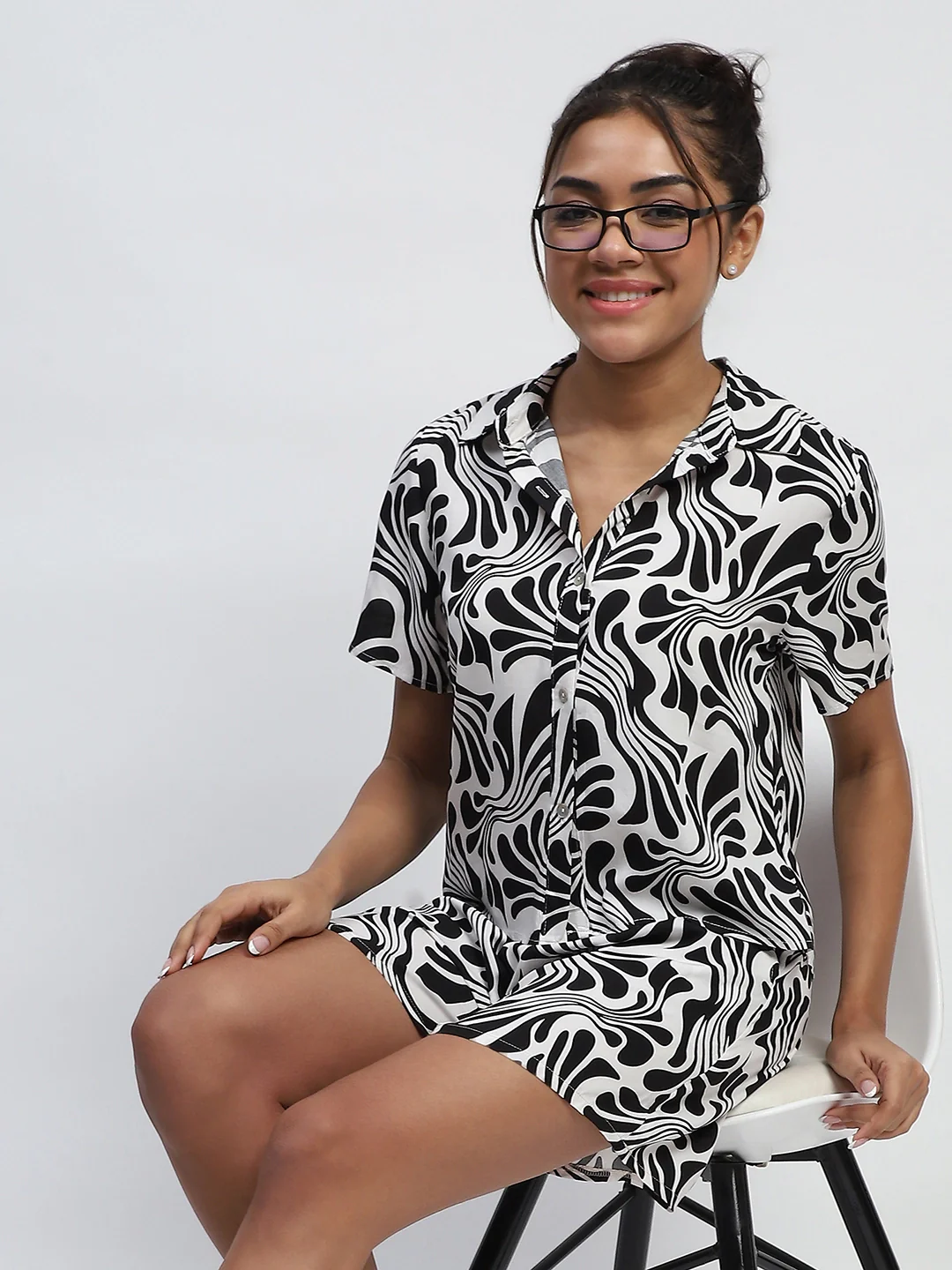 Rayon Abstract Print Loose Fit Shirt - Image 13