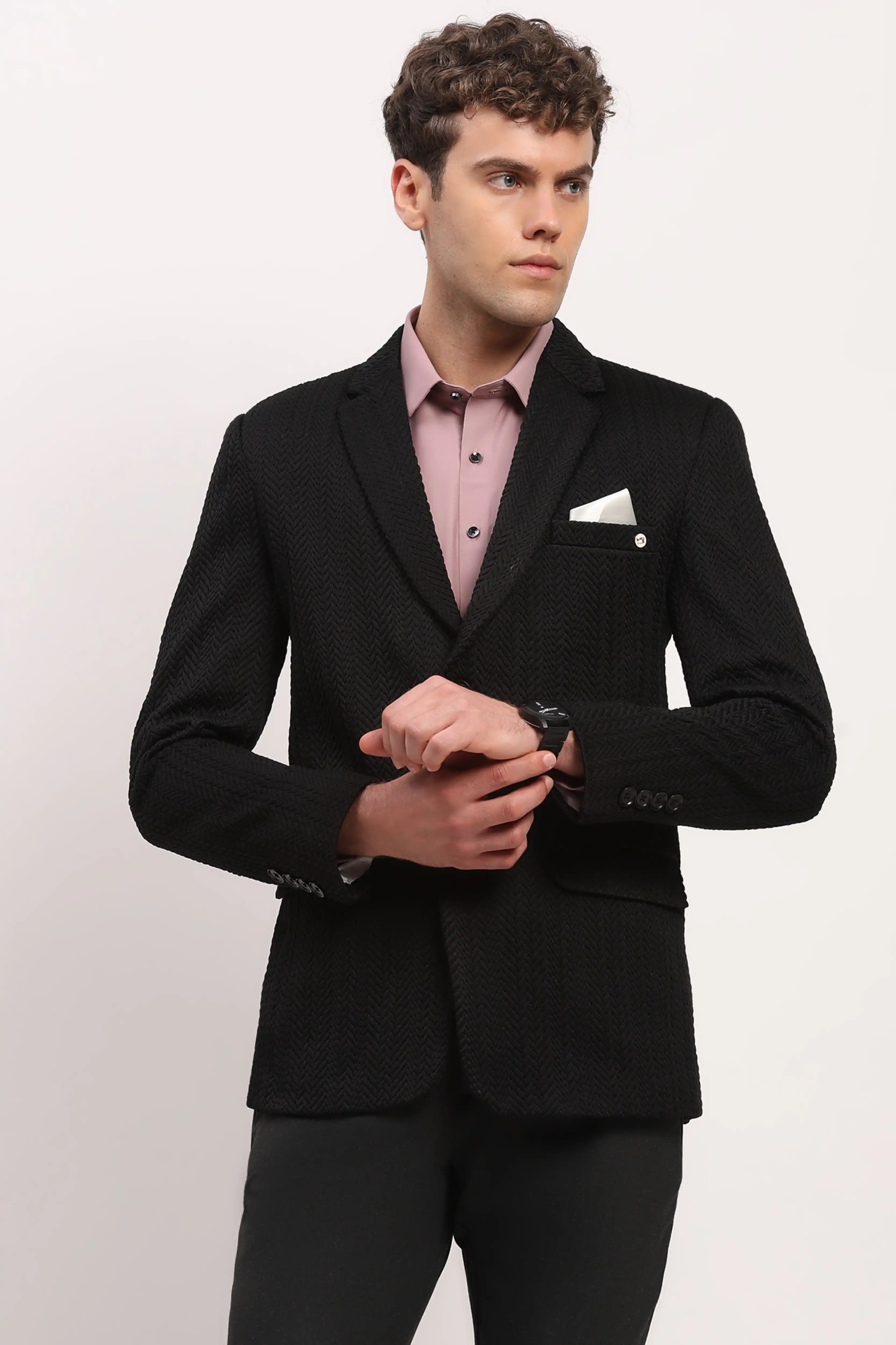 Black Braided Woven Coat - Image 2