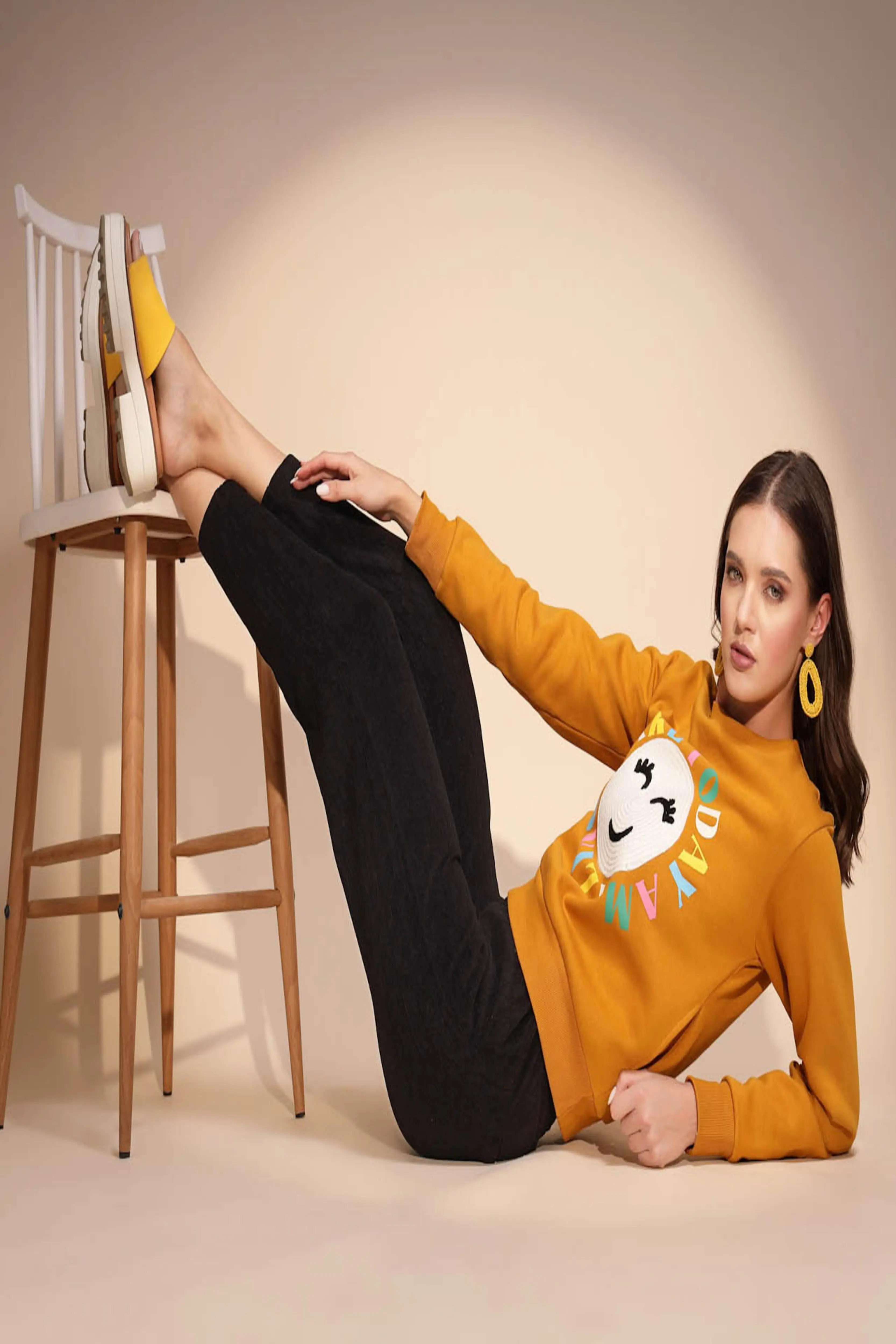 Black Cotton Blend Relaxed fit Lower - Image 6