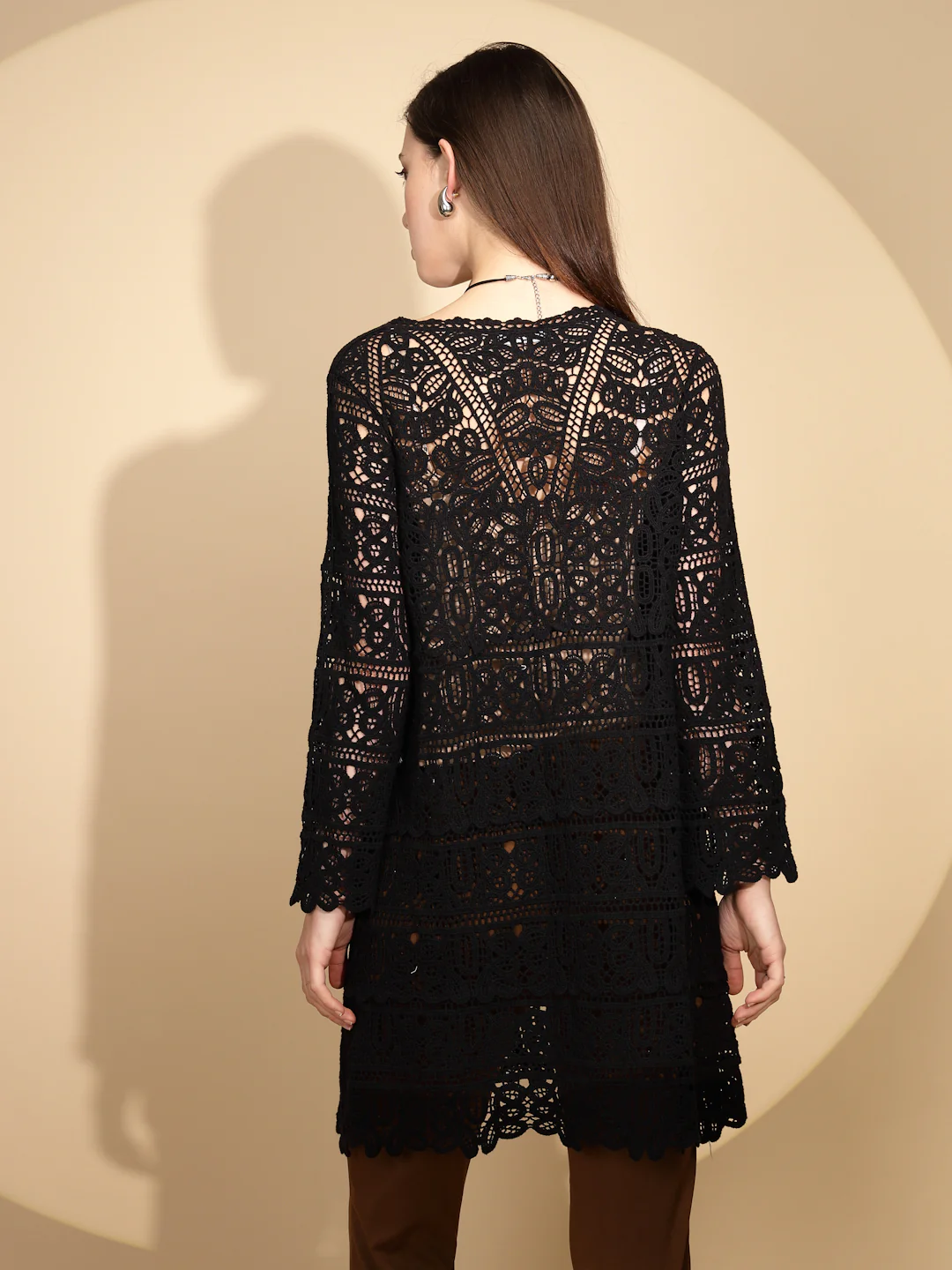Black Cotton Blend Shrug - Image 2