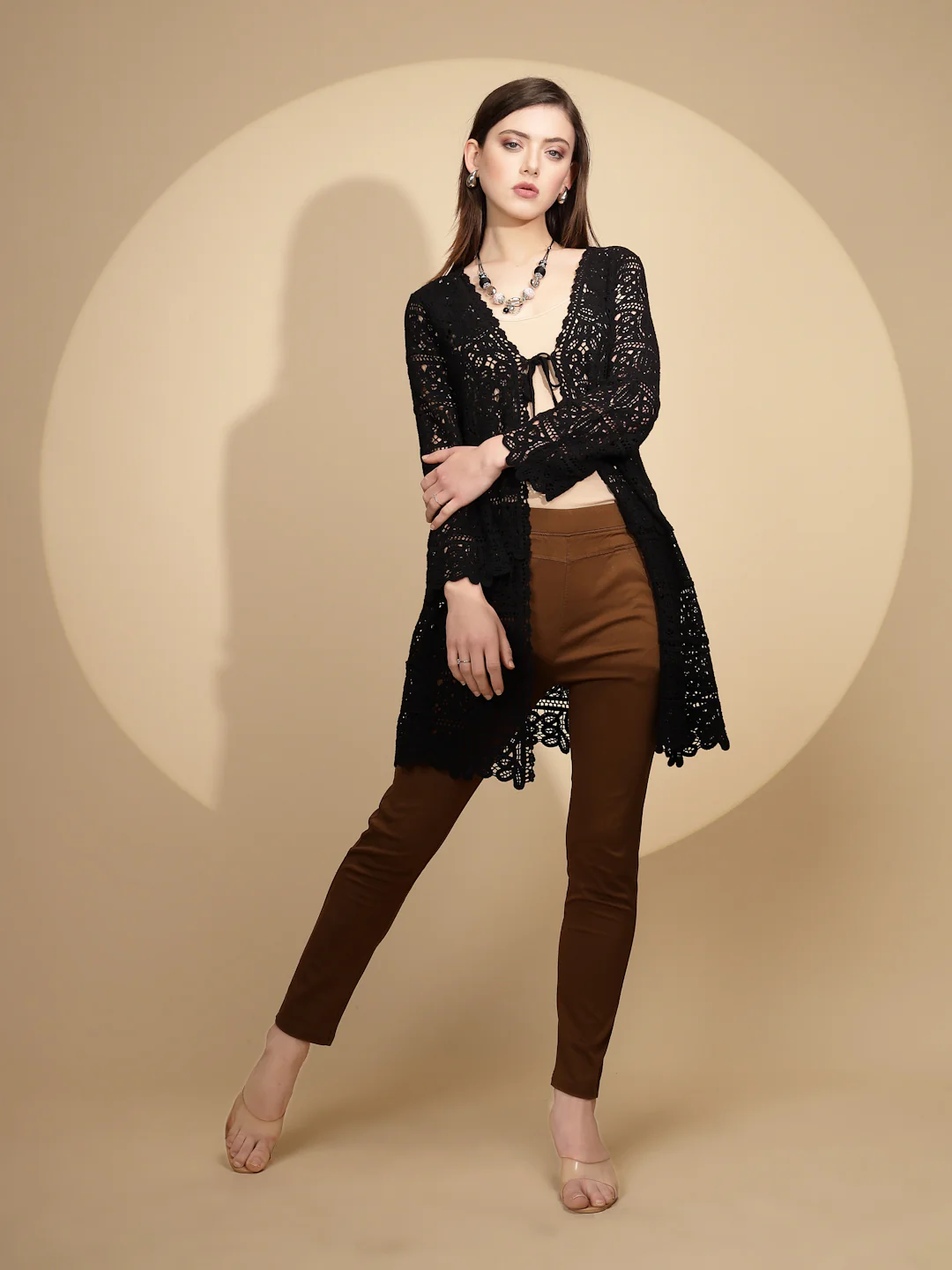 Black Cotton Blend Shrug - Image 4