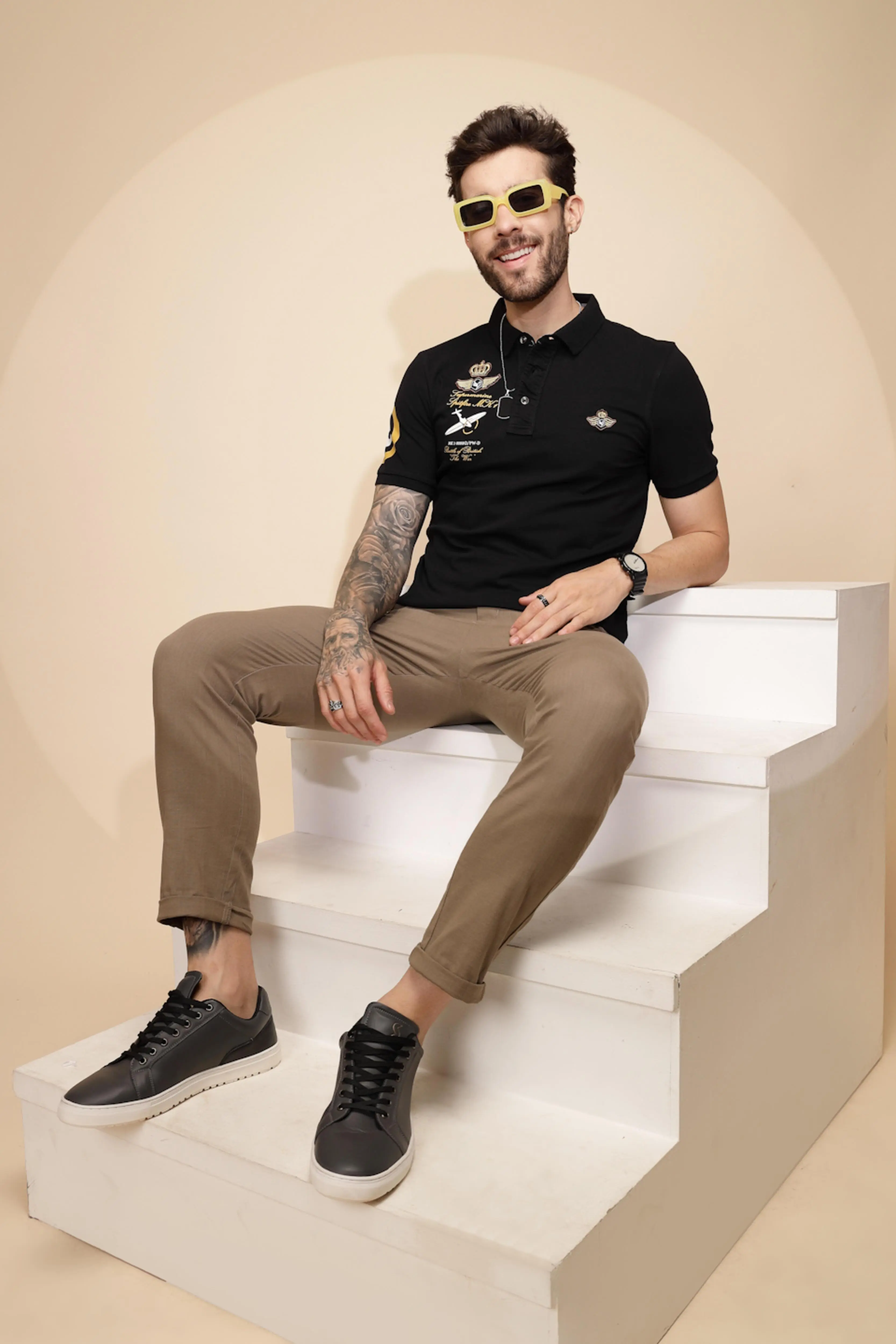 Black Cotton Blend T-Shirt - Image 8