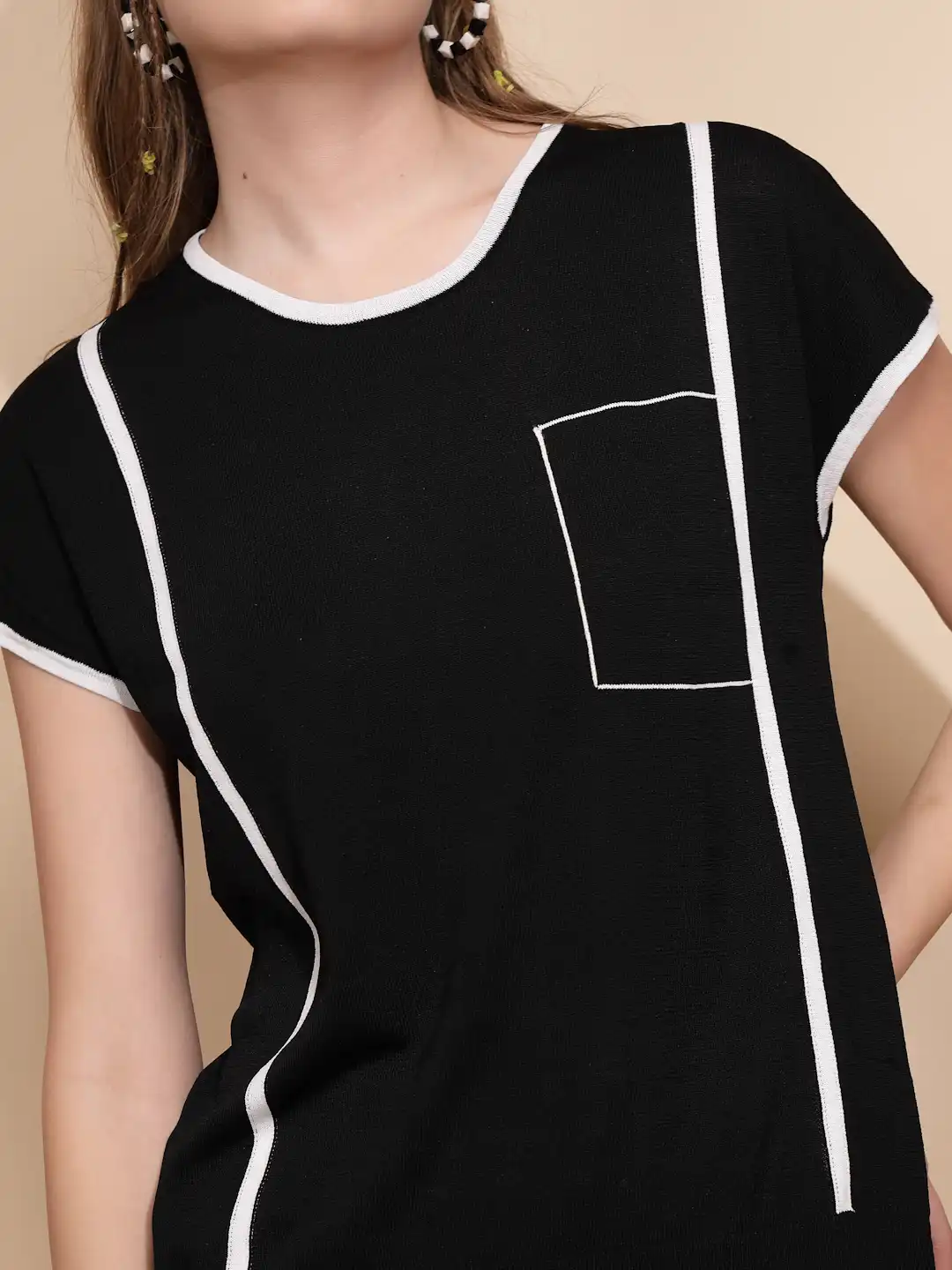 Black Regular Fit Viscose Blend Top - Image 12