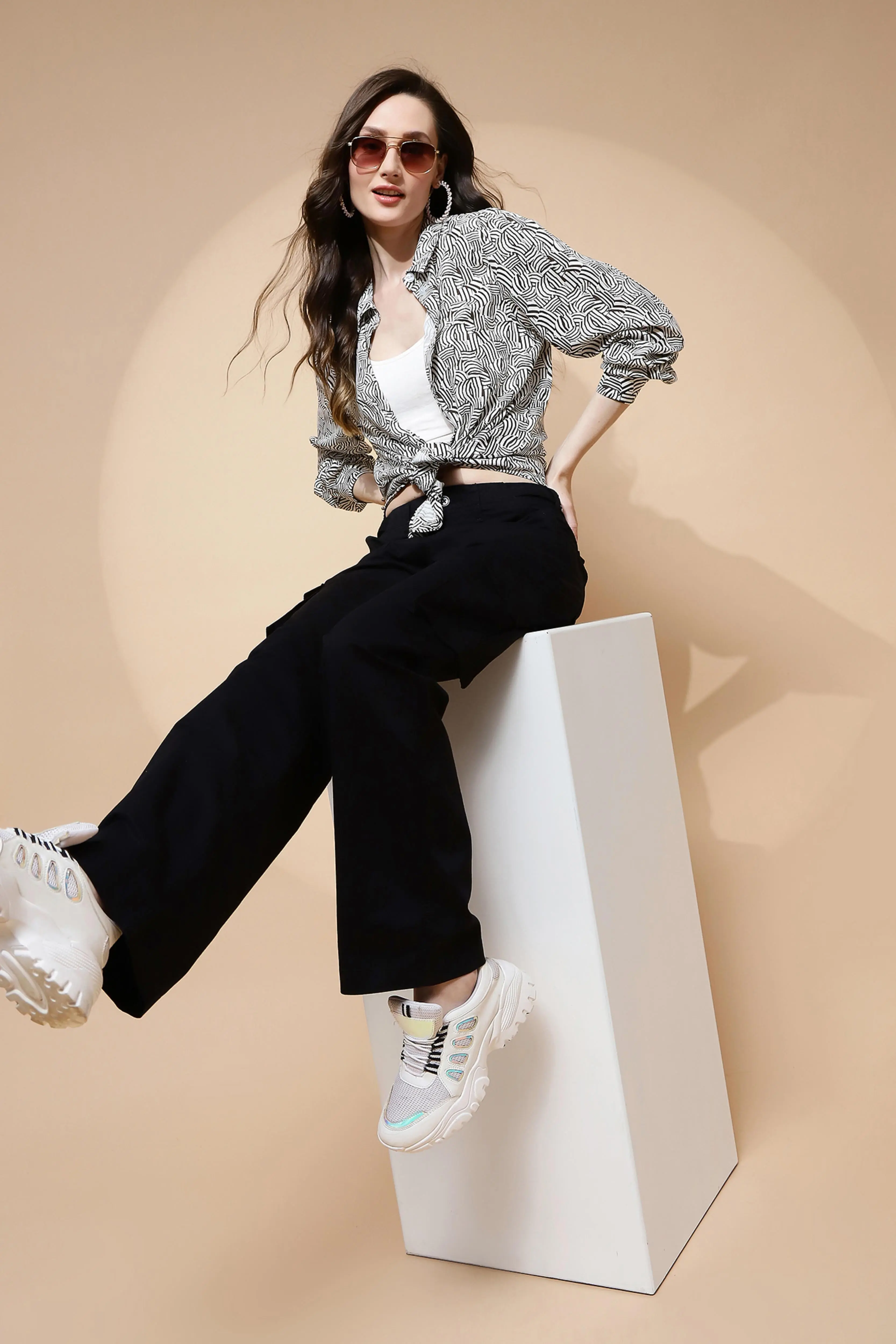Black Relaxed Fit Cotton Cargo - Image 6