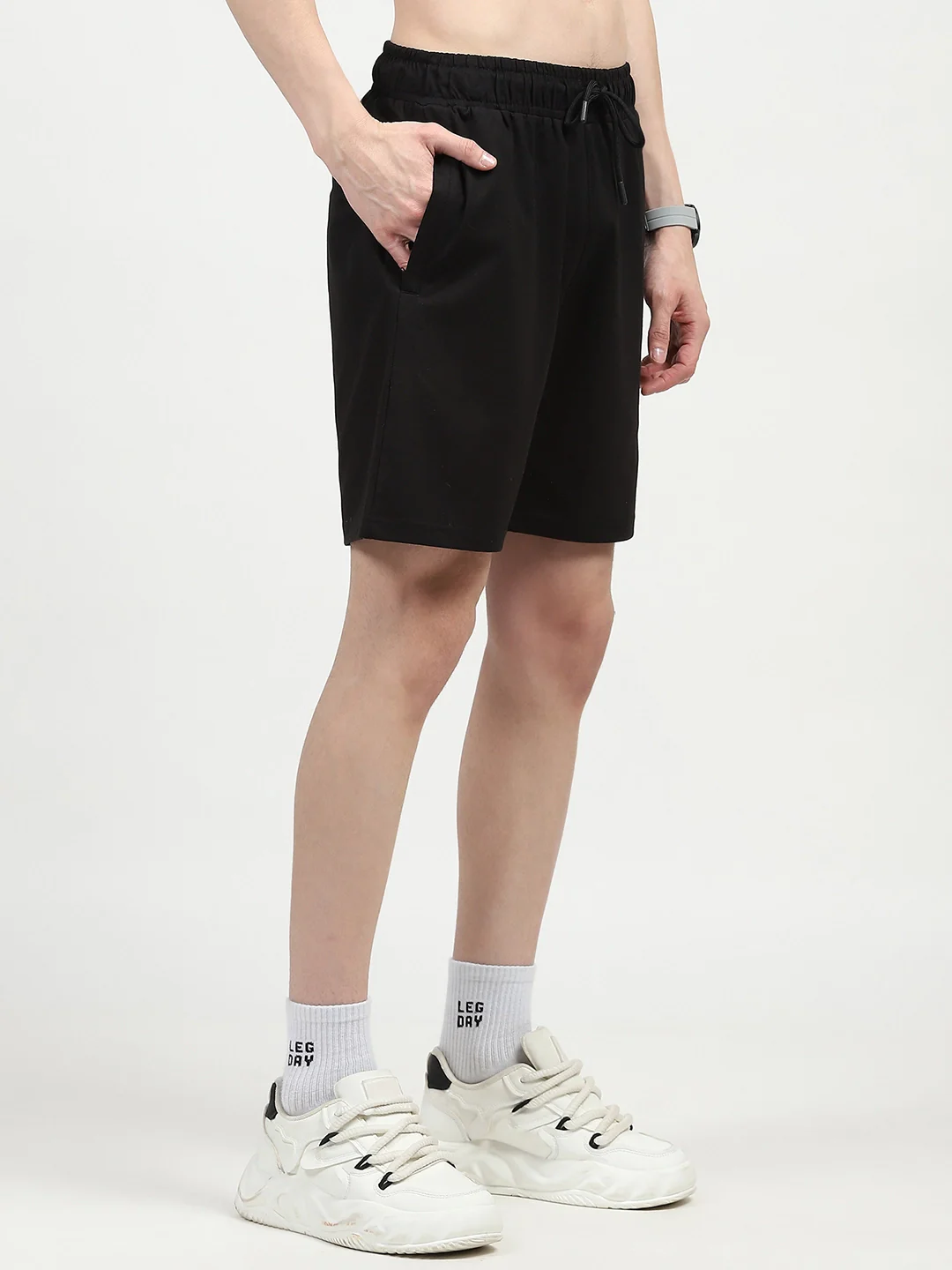 Black Cotton Shorts - Image 8