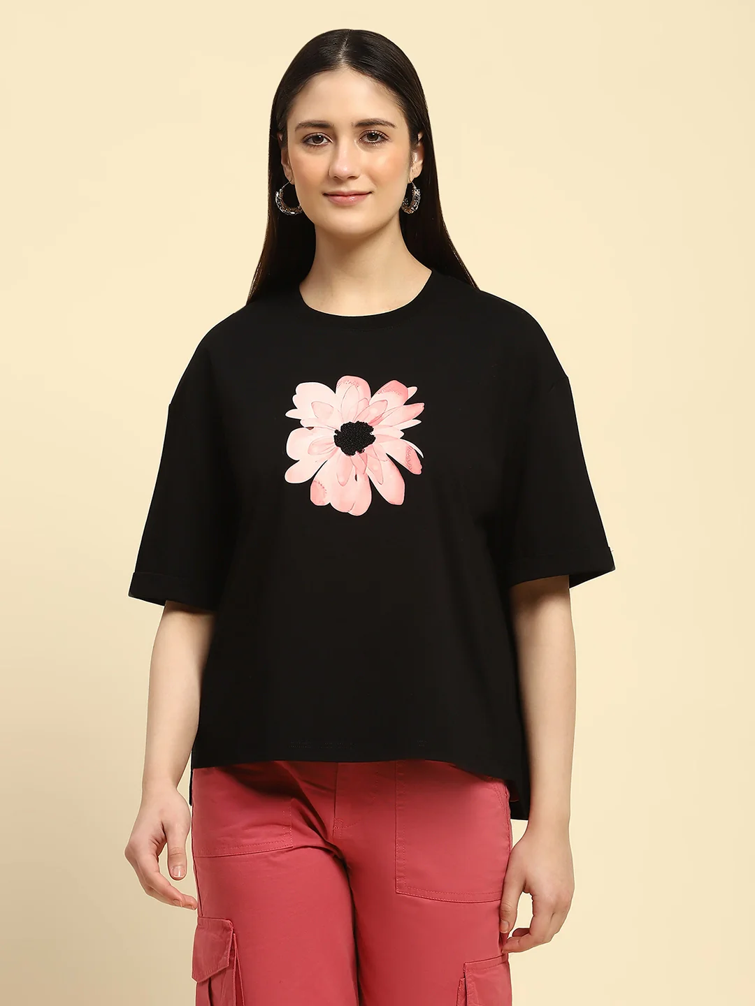 Black UV Protective Cotton Boxy Top - Image 12