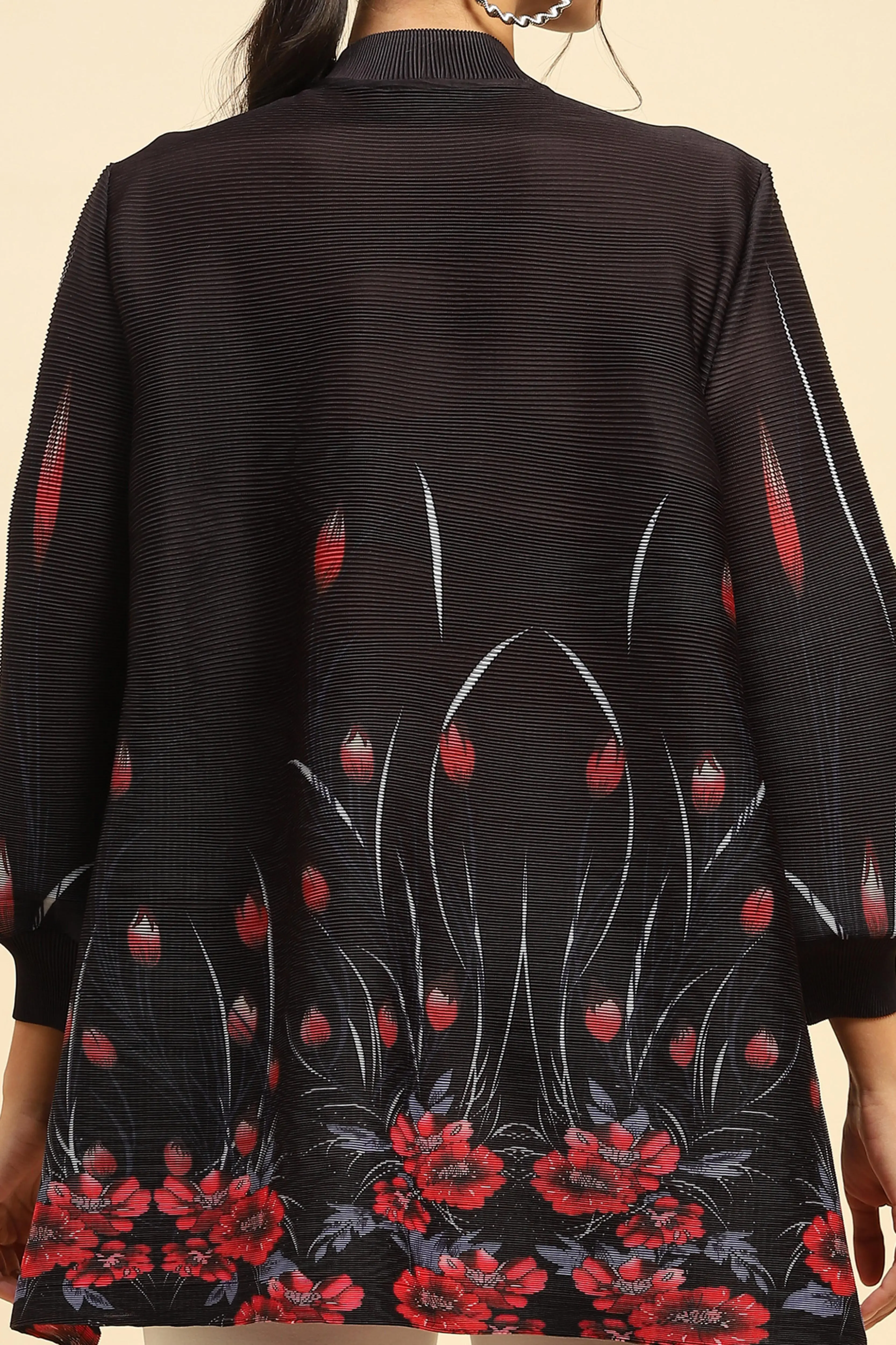 Black Floral Oversized Shirt - Image 7
