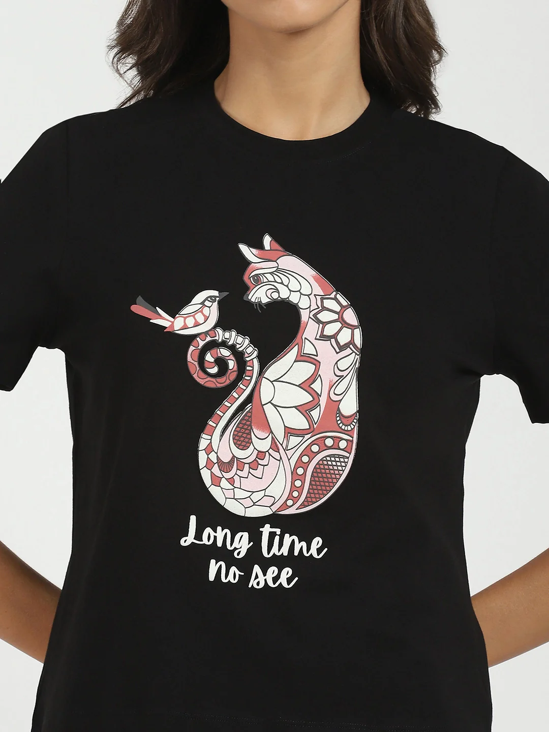 Black Graphic Cotton Top - Image 12