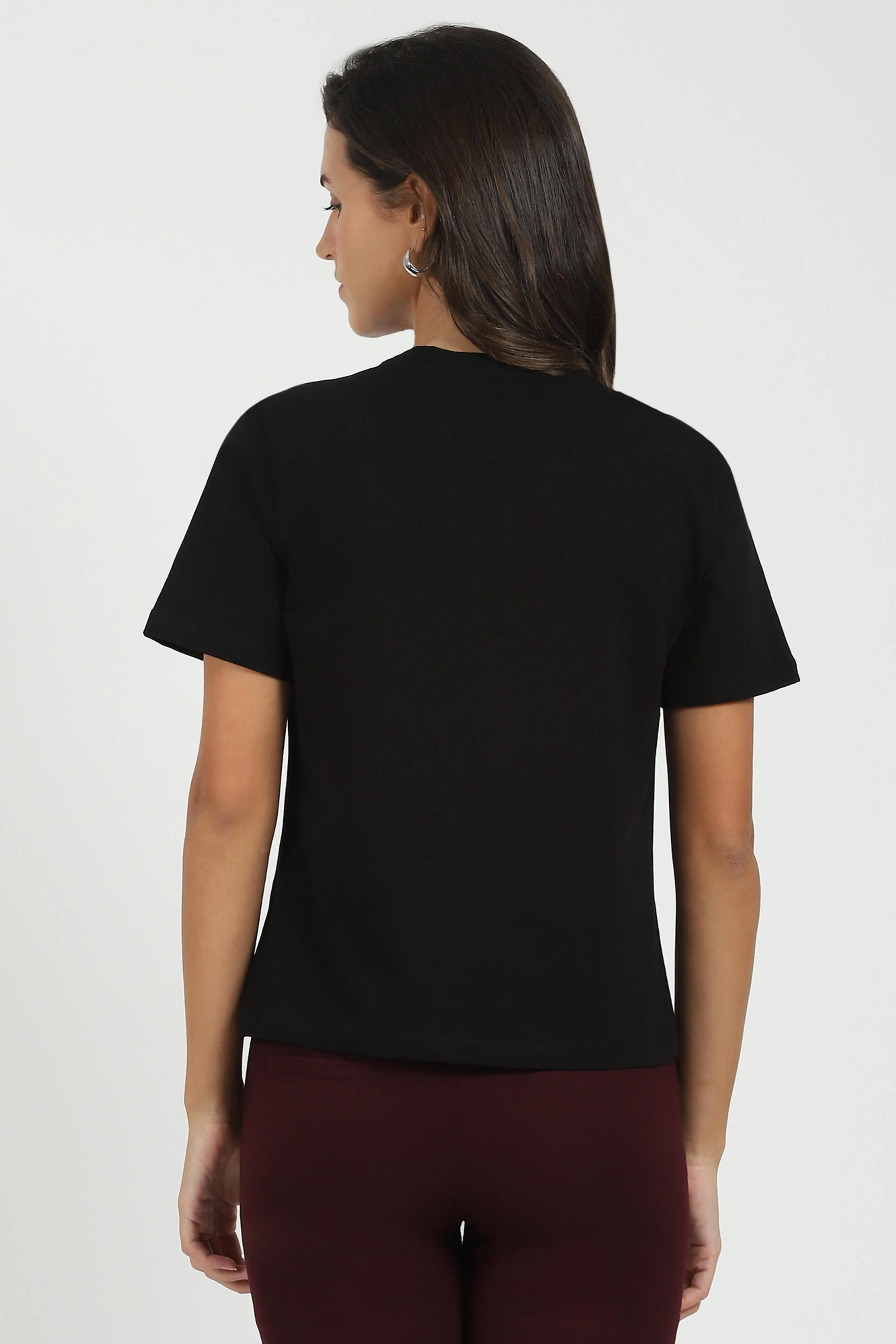 Black Graphic Cotton Top - Image 4