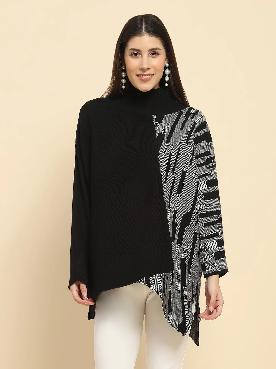 Wool Blend Loose Fit Black Pullover - Image 12