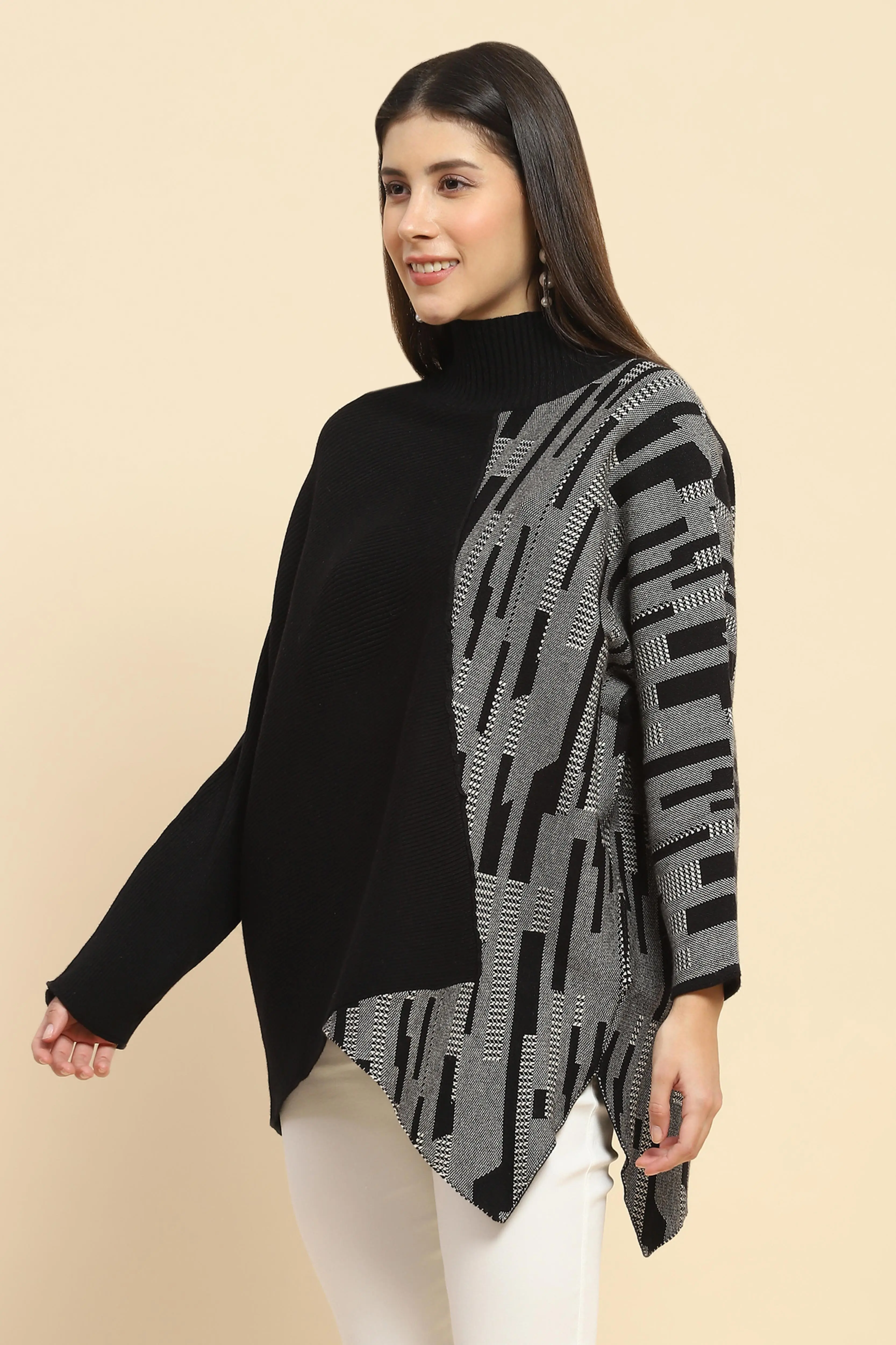 Wool Blend Loose Fit Black Pullover - Image 2