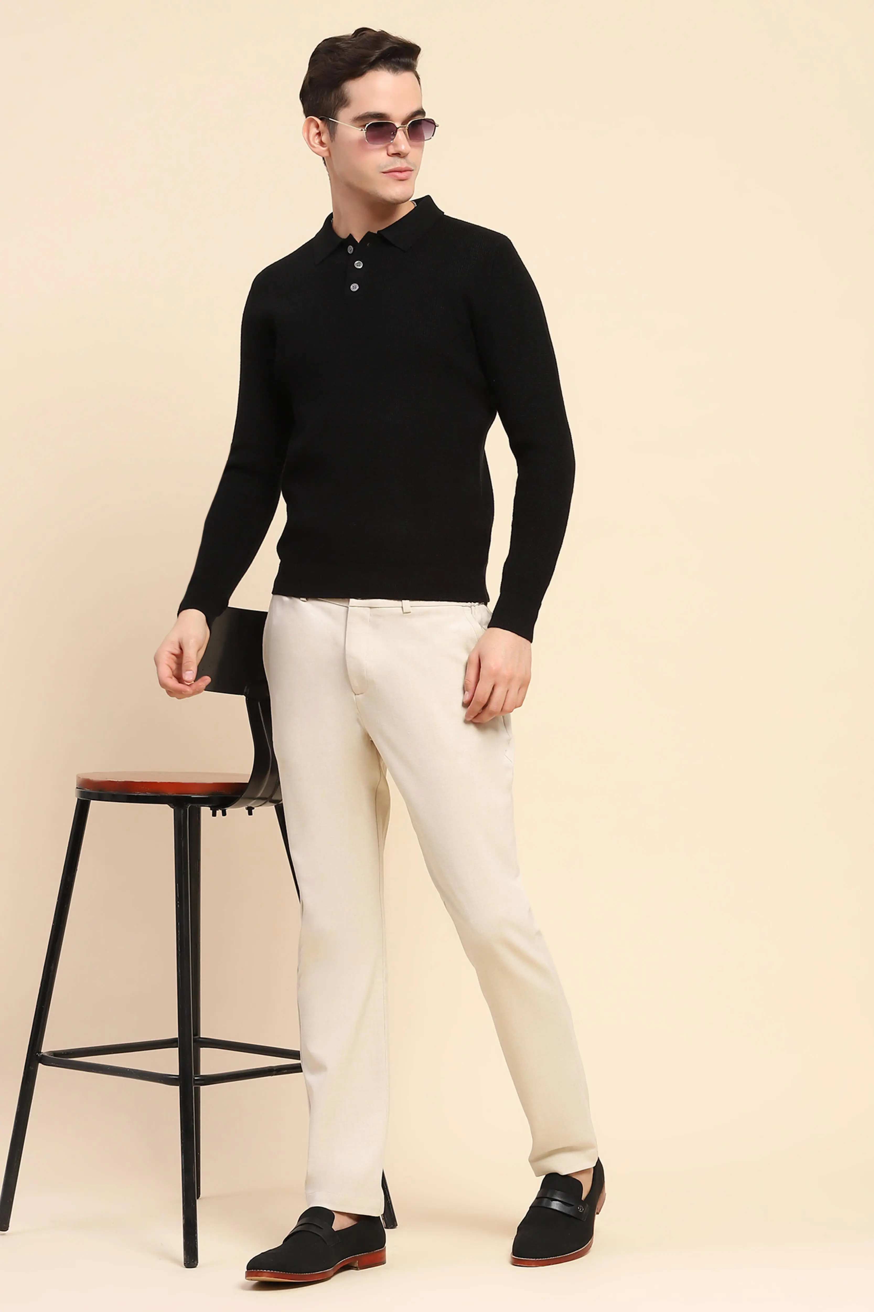 Black Knit Winter Wear Pullover - Image 6