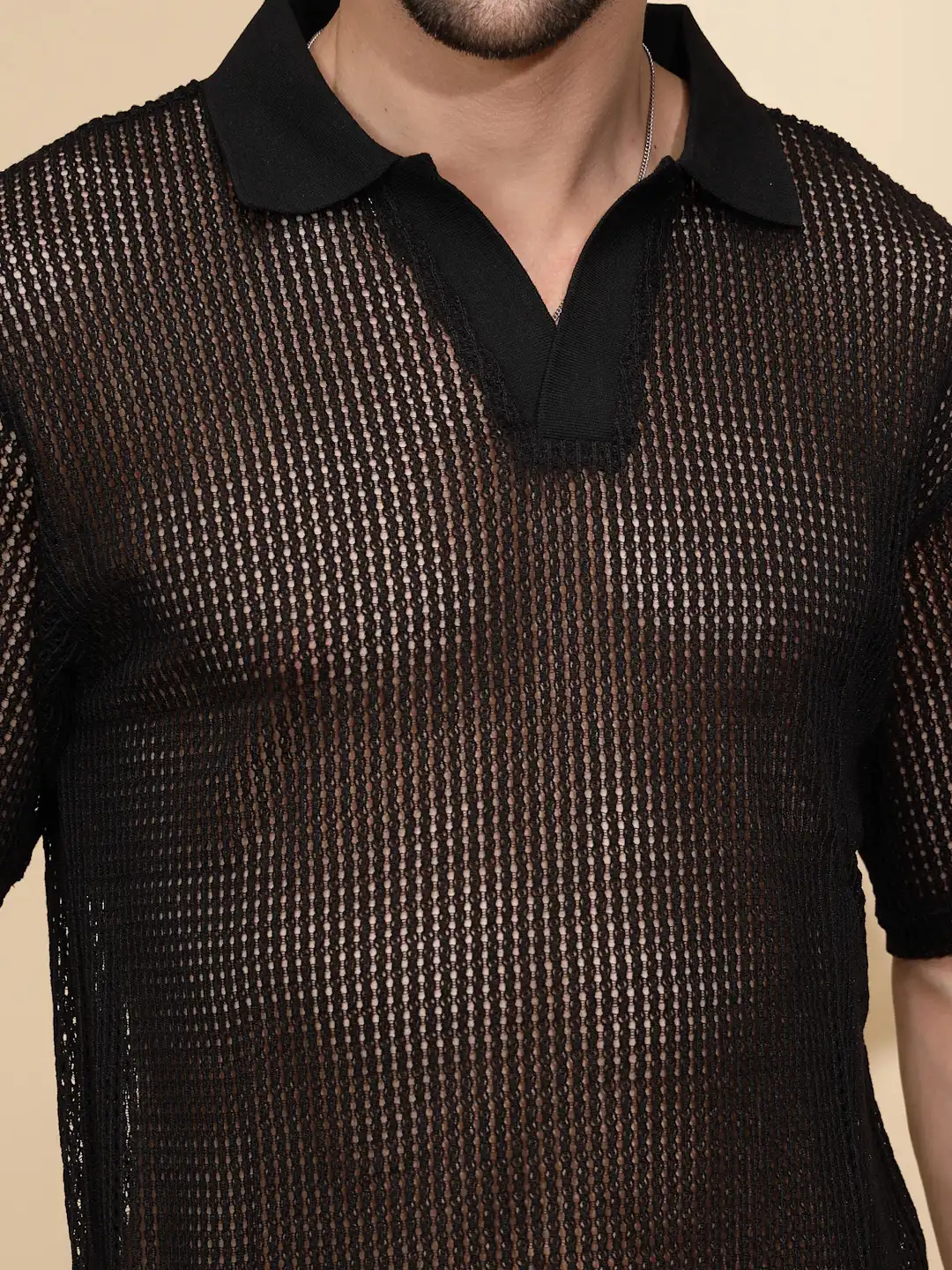 Black cotton Regular Fit T-Shirt - Image 7