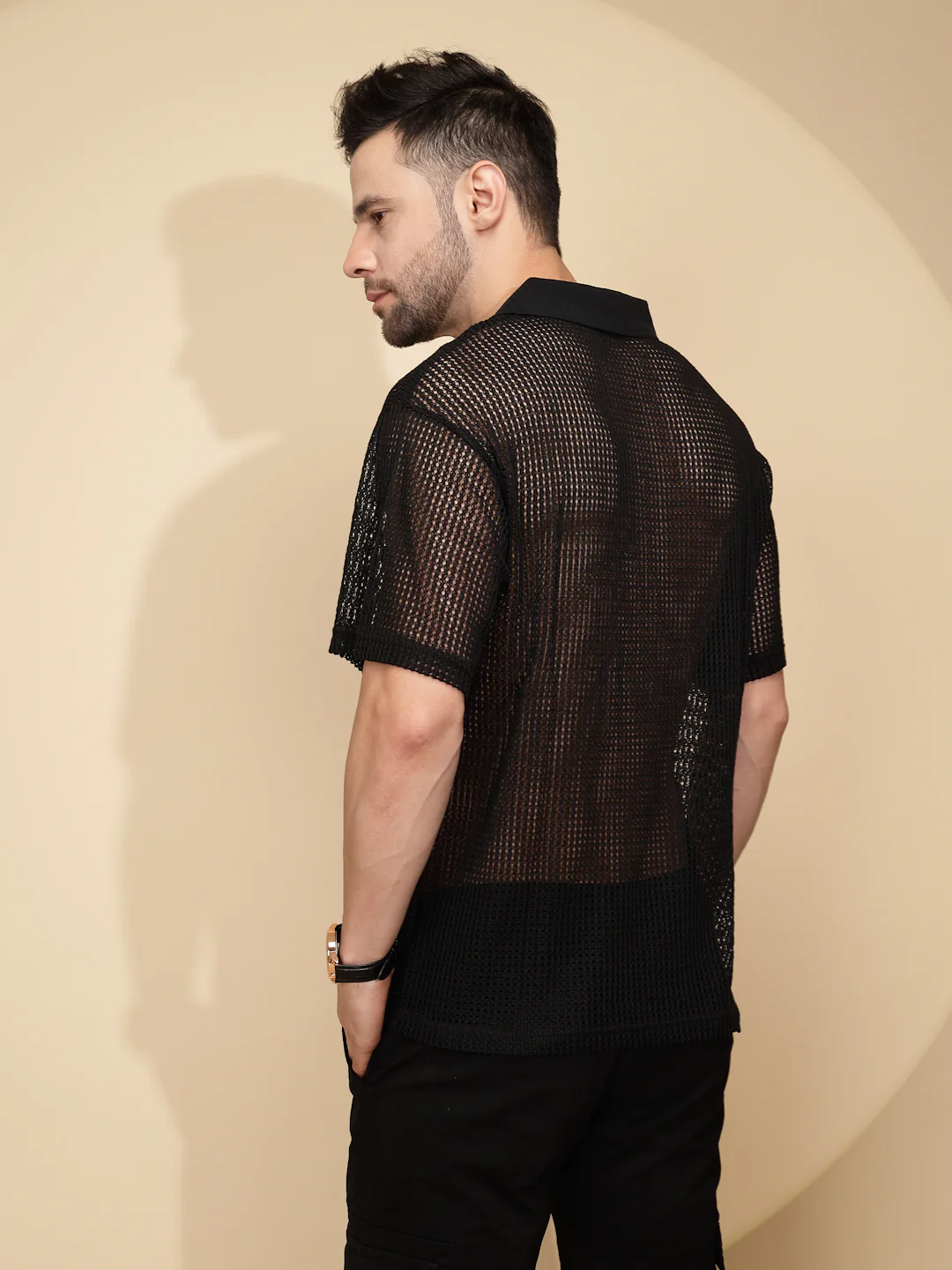 Black cotton Regular Fit T-Shirt - Image 8