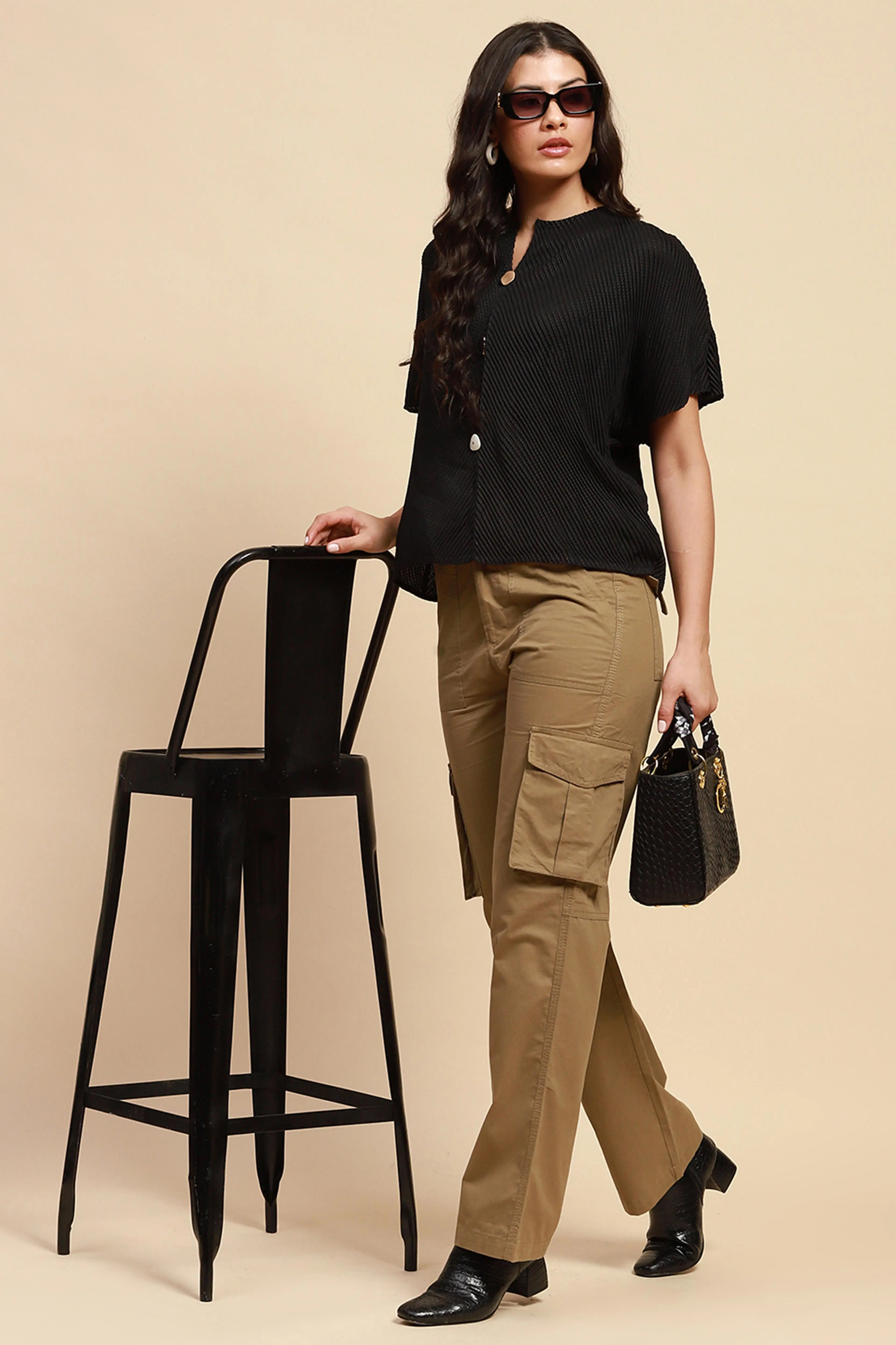 Black Loose Blouson Top - Image 6