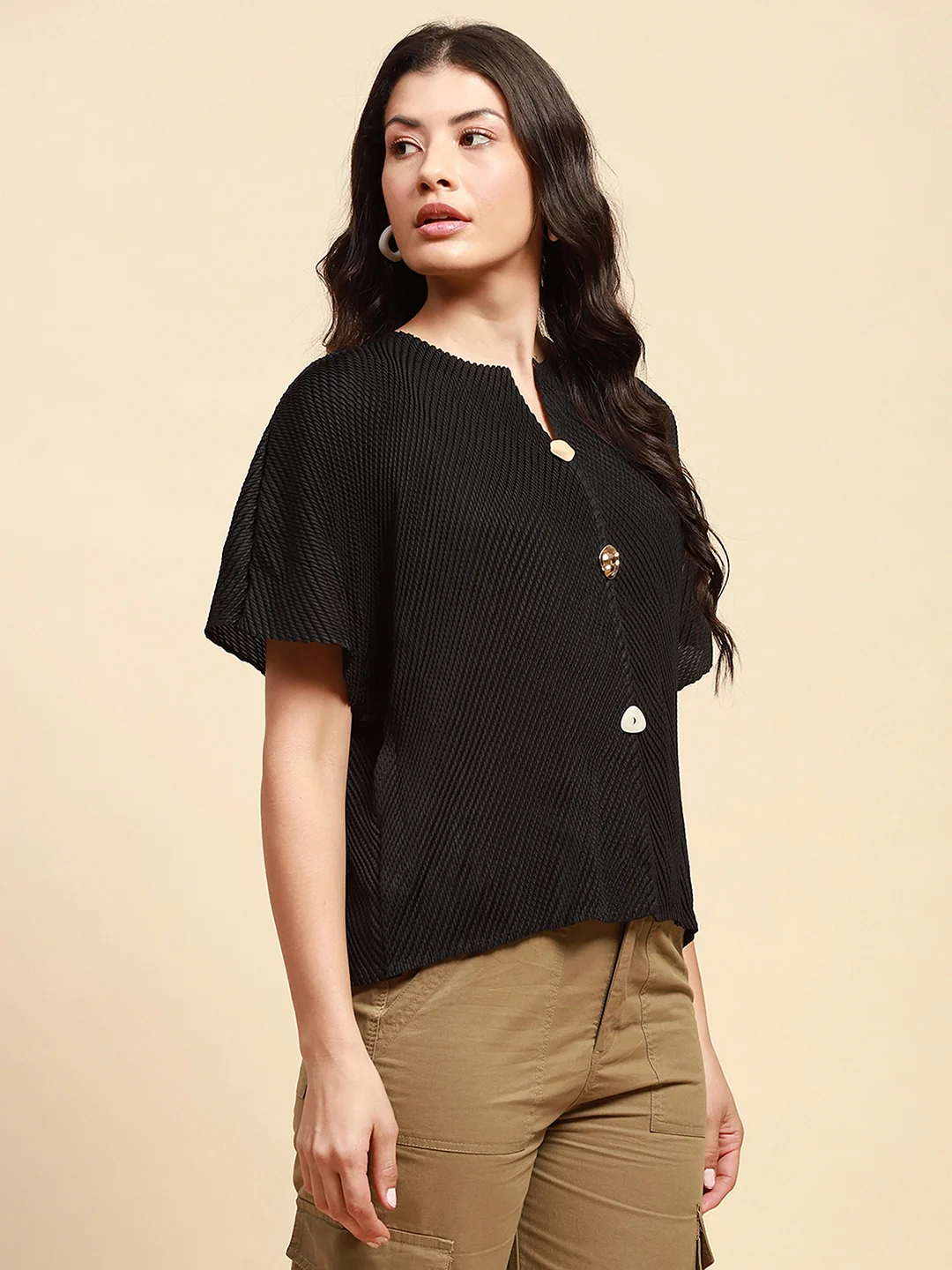 Black Loose Blouson Top - Image 9
