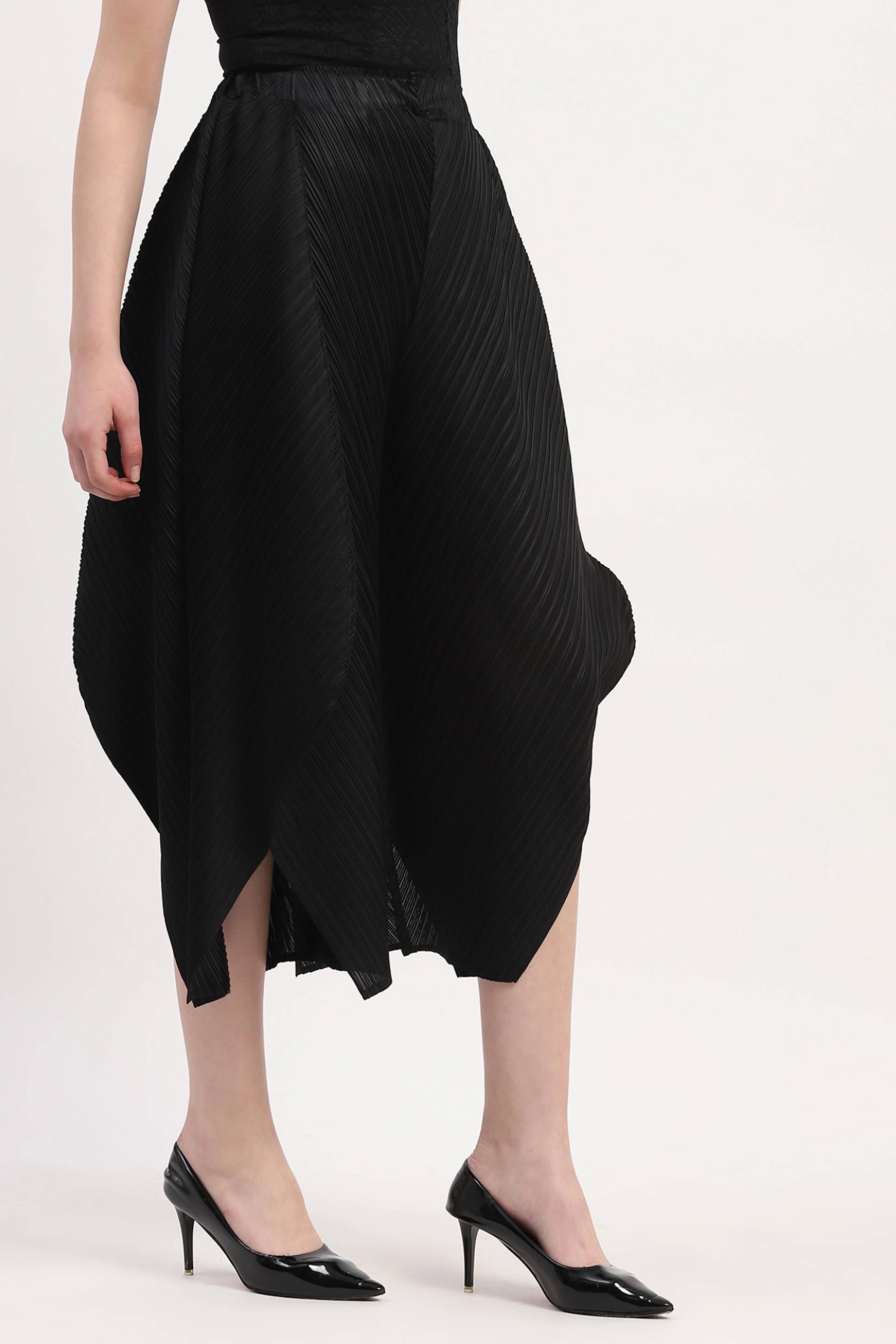 Black Polyester Solid Lower - Image 2