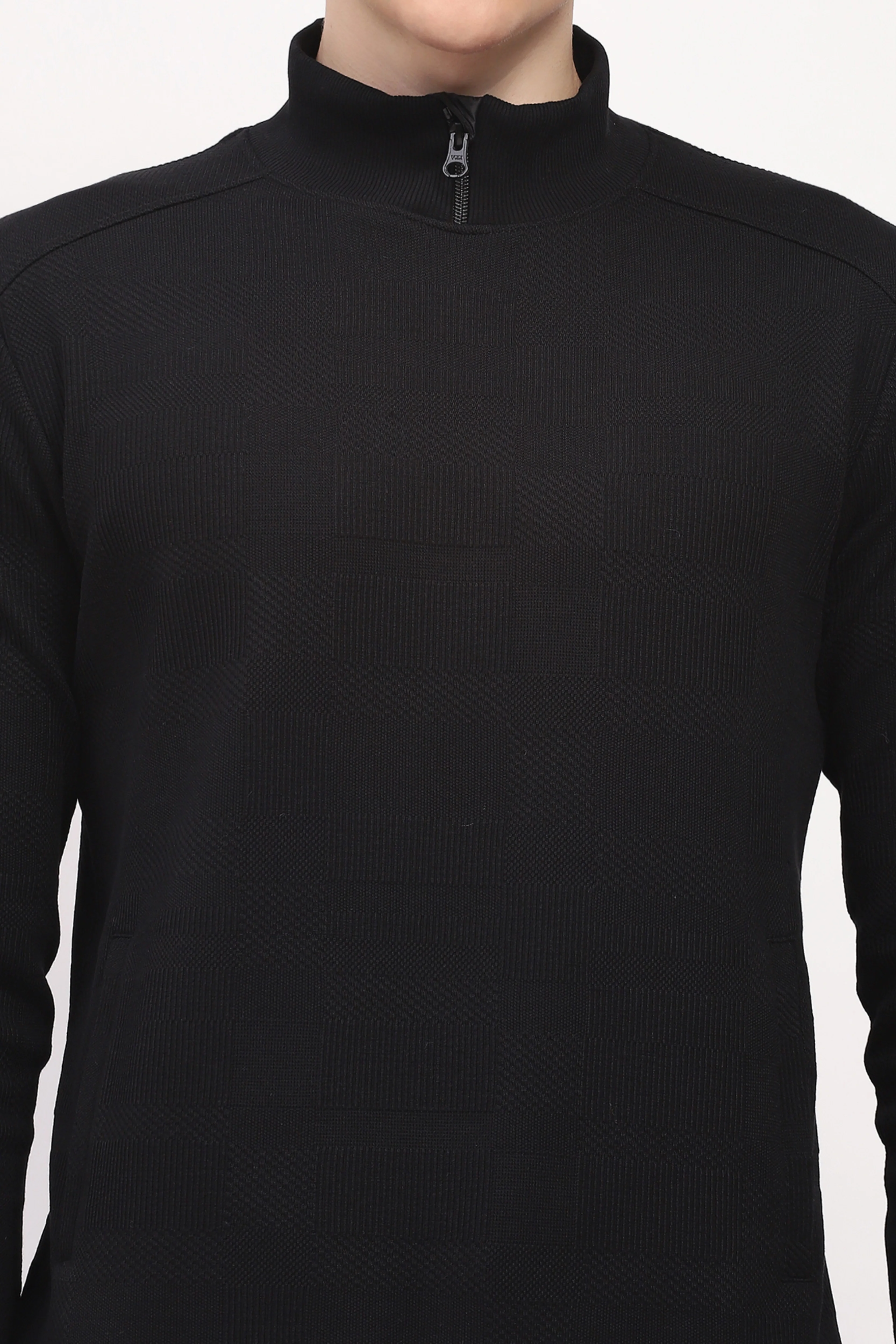 Black Self-Design Sweatshirt - Image 5