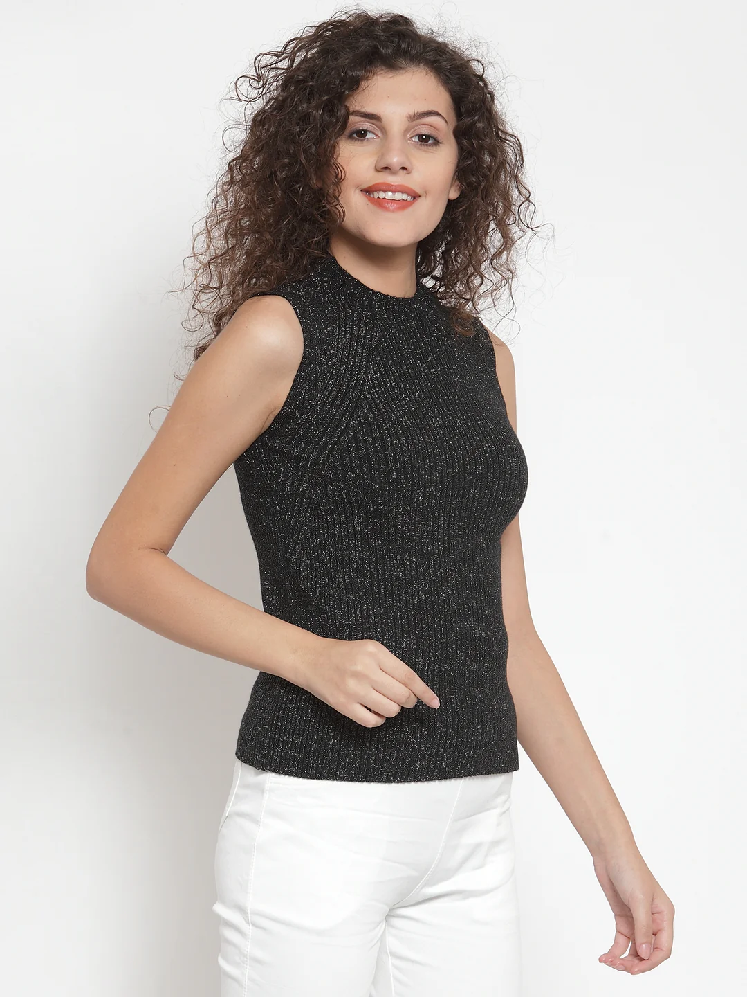 Black & Silver Stretchable Knit Skivvy - Image 10