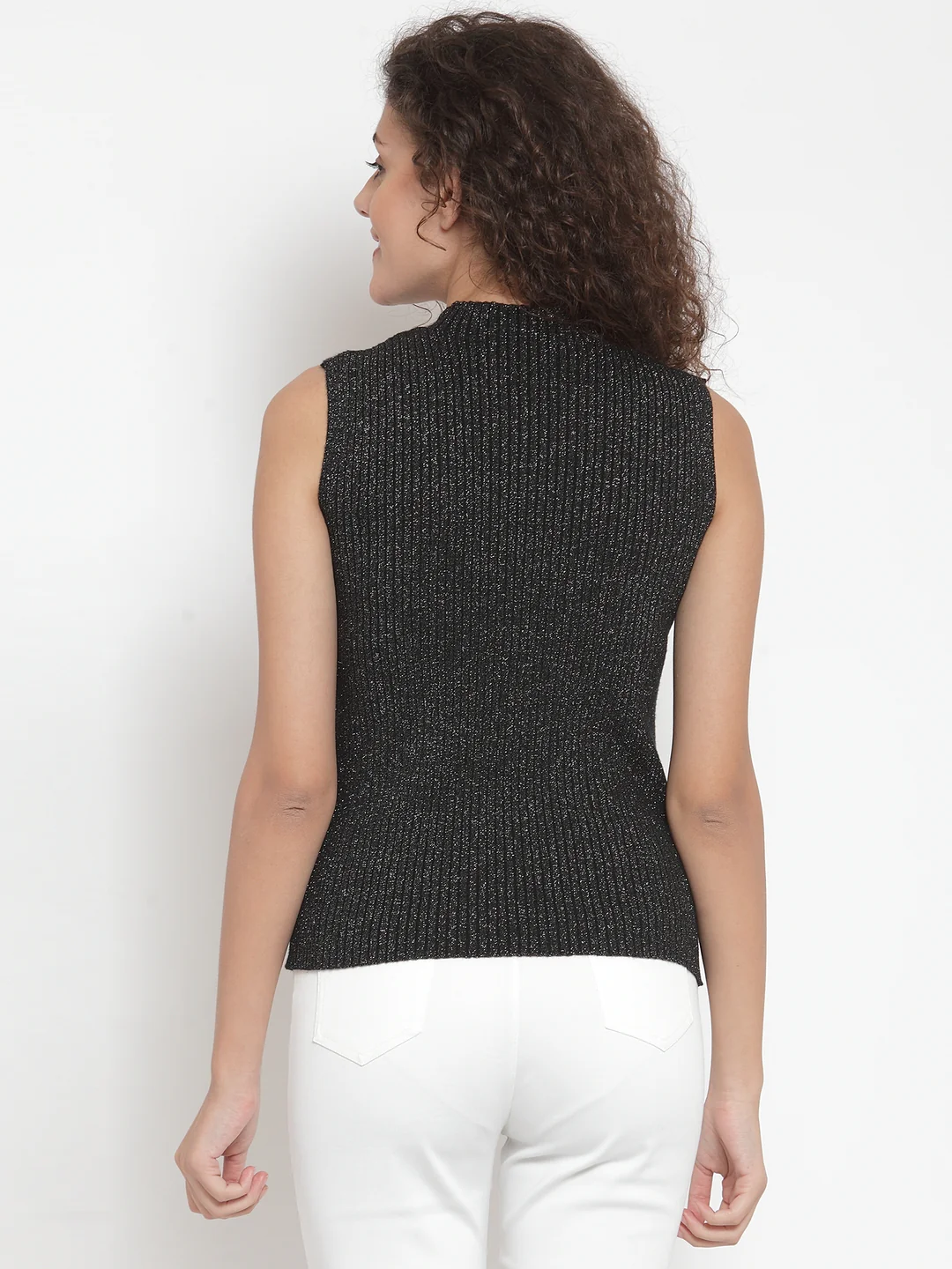Black & Silver Stretchable Knit Skivvy - Image 11