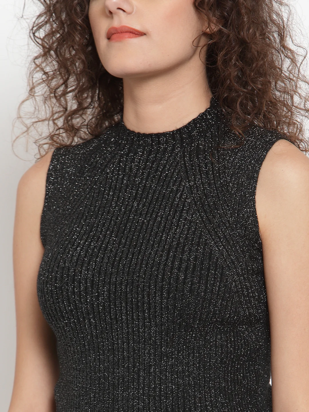 Black & Silver Stretchable Knit Skivvy - Image 12