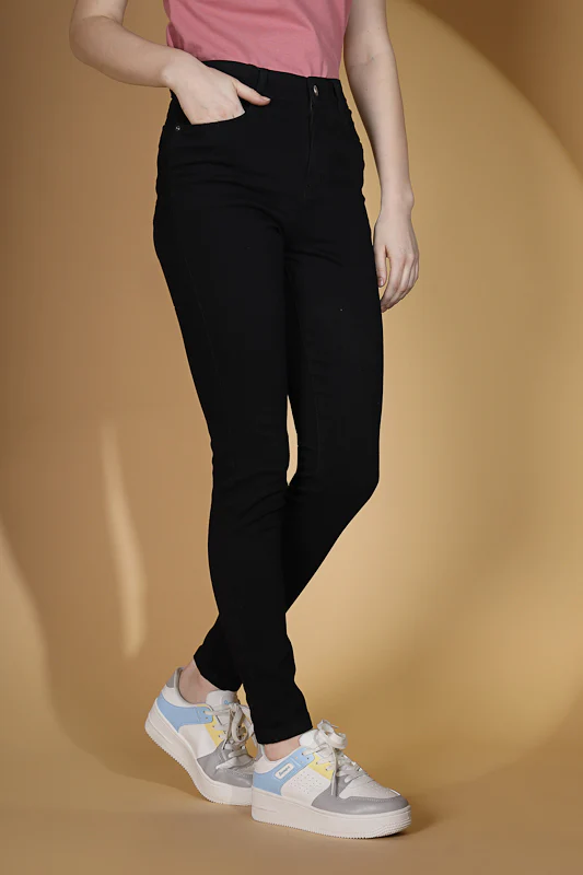 Black Slim Fit Stretchable Jeans - Image 3