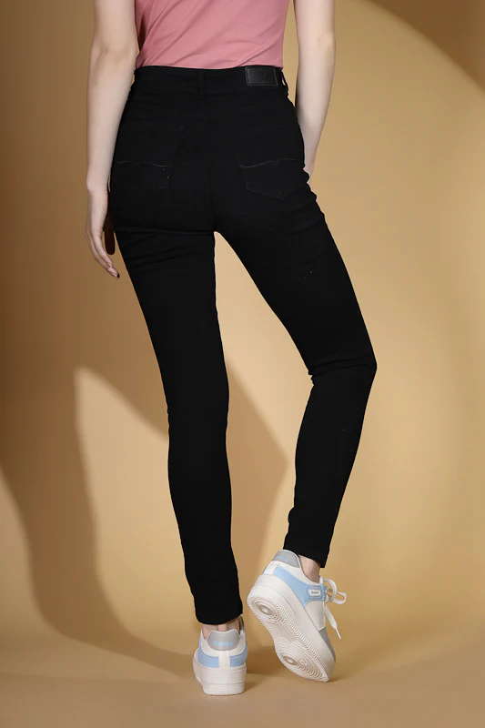 Black Slim Fit Stretchable Jeans - Image 5