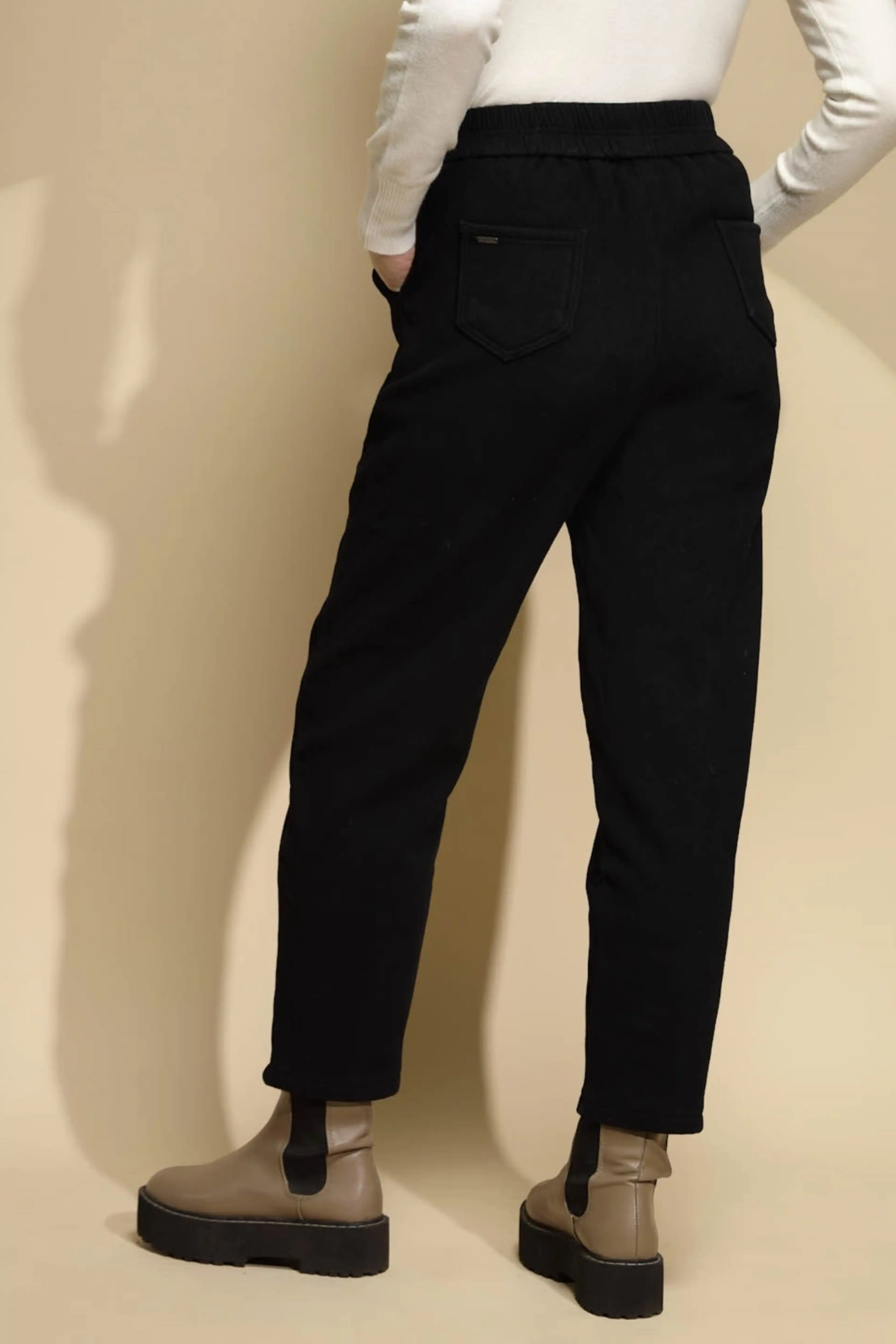 Black Cotton Ankle Length Trouser - Image 3